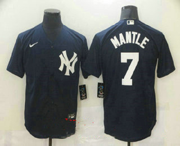 Men's New York Yankees #7 Mickey Mantle Navy Blue Stitched MLB  Cool Base Jersey