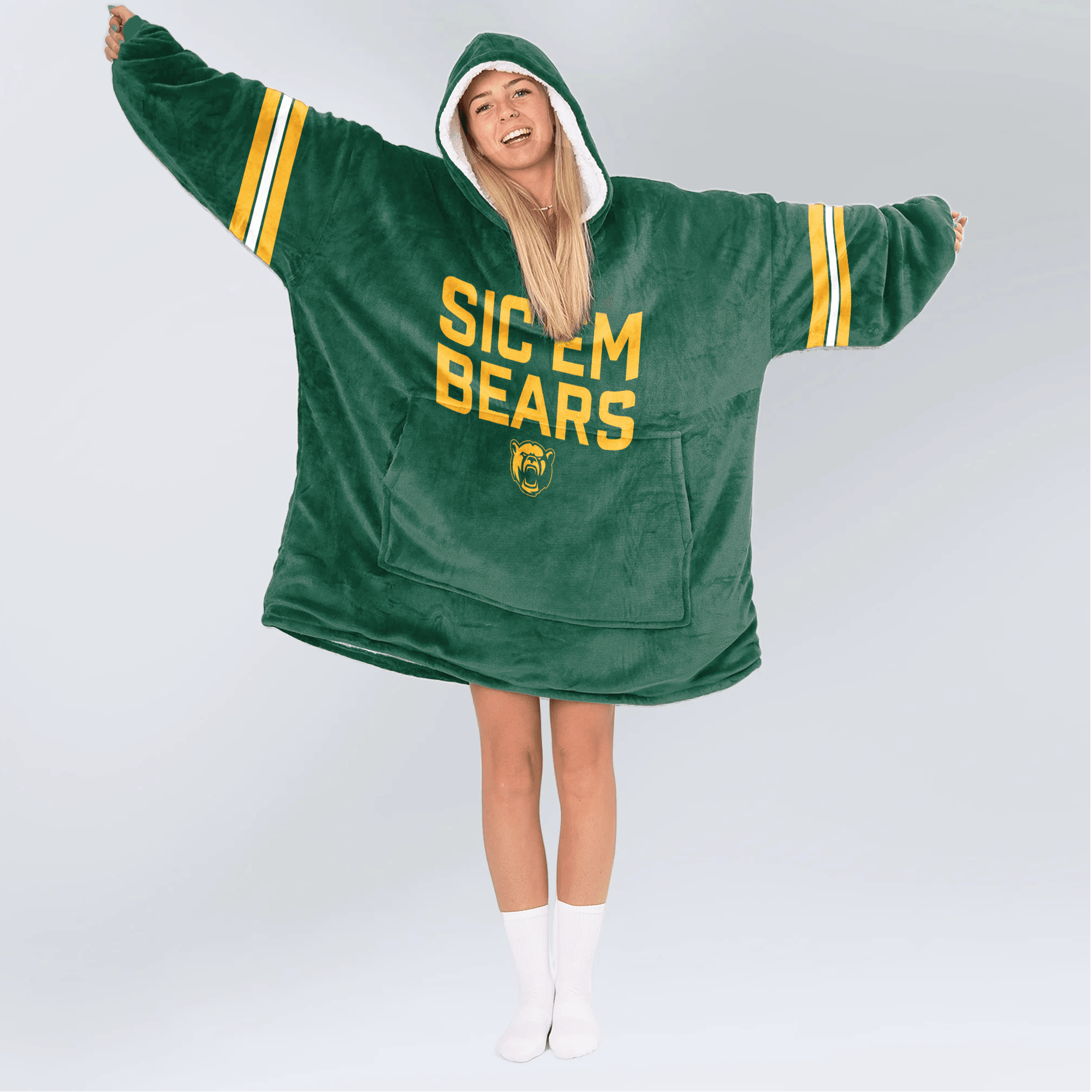 Adult #1 Baylor Football Unisex Blanket Hoodie