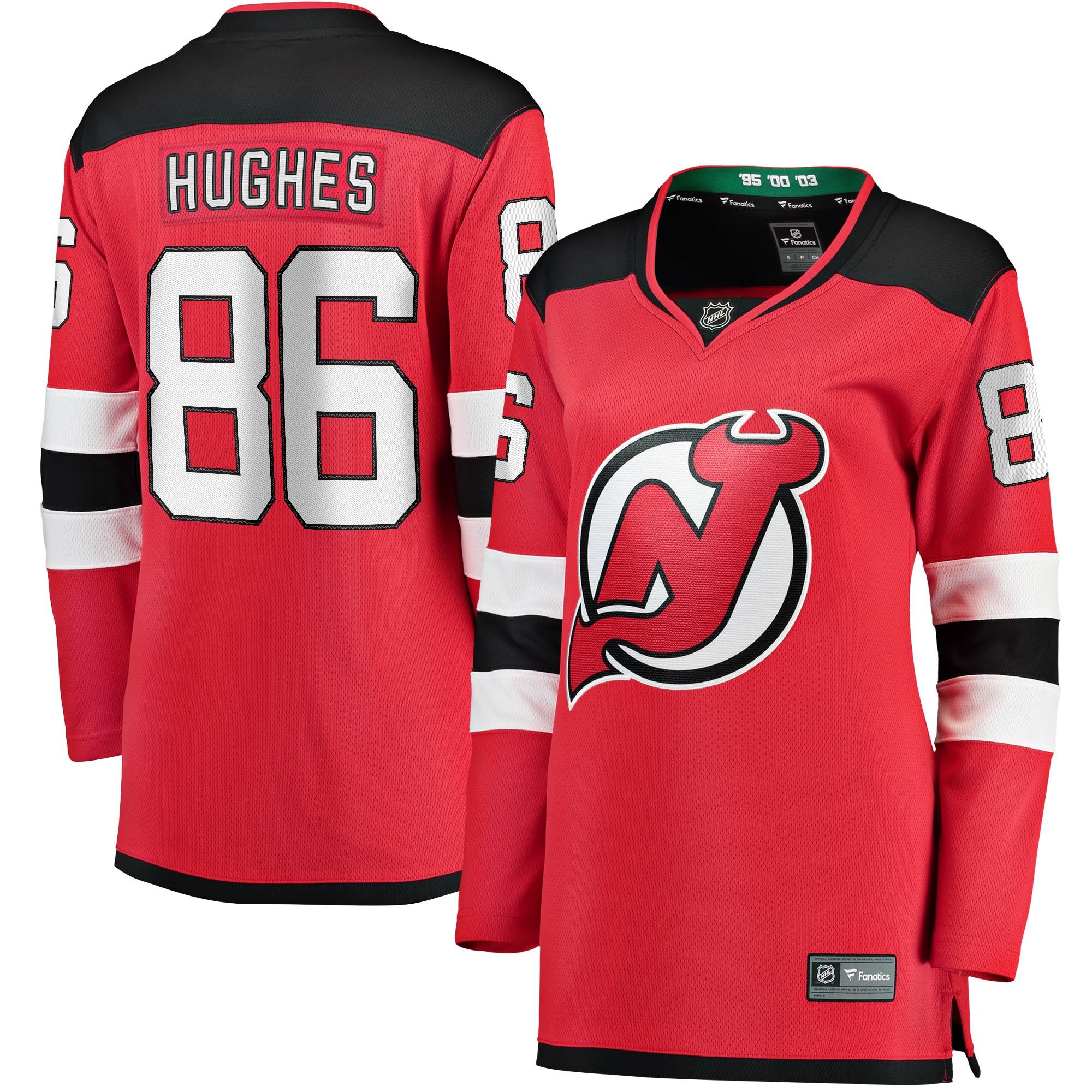 Jack Hughes New Jersey Devils Women's Home Breakaway Jersey - Red