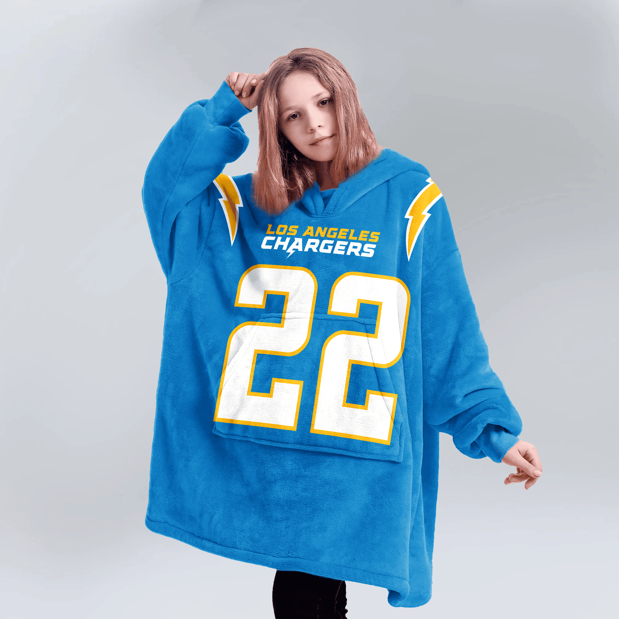 Kid 22 Los Angeles Football Unisex Blanket Hoodie