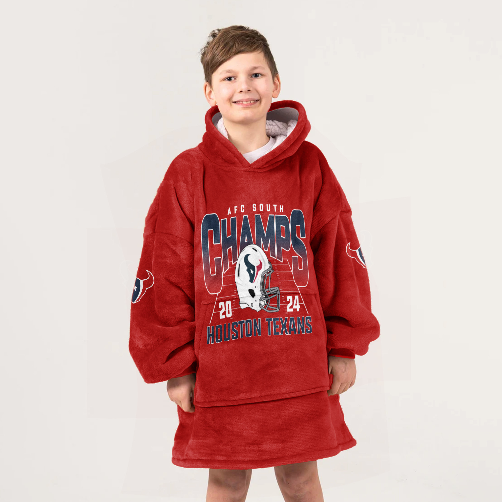 Adult Houston Football Unisex Blanket Hoodie