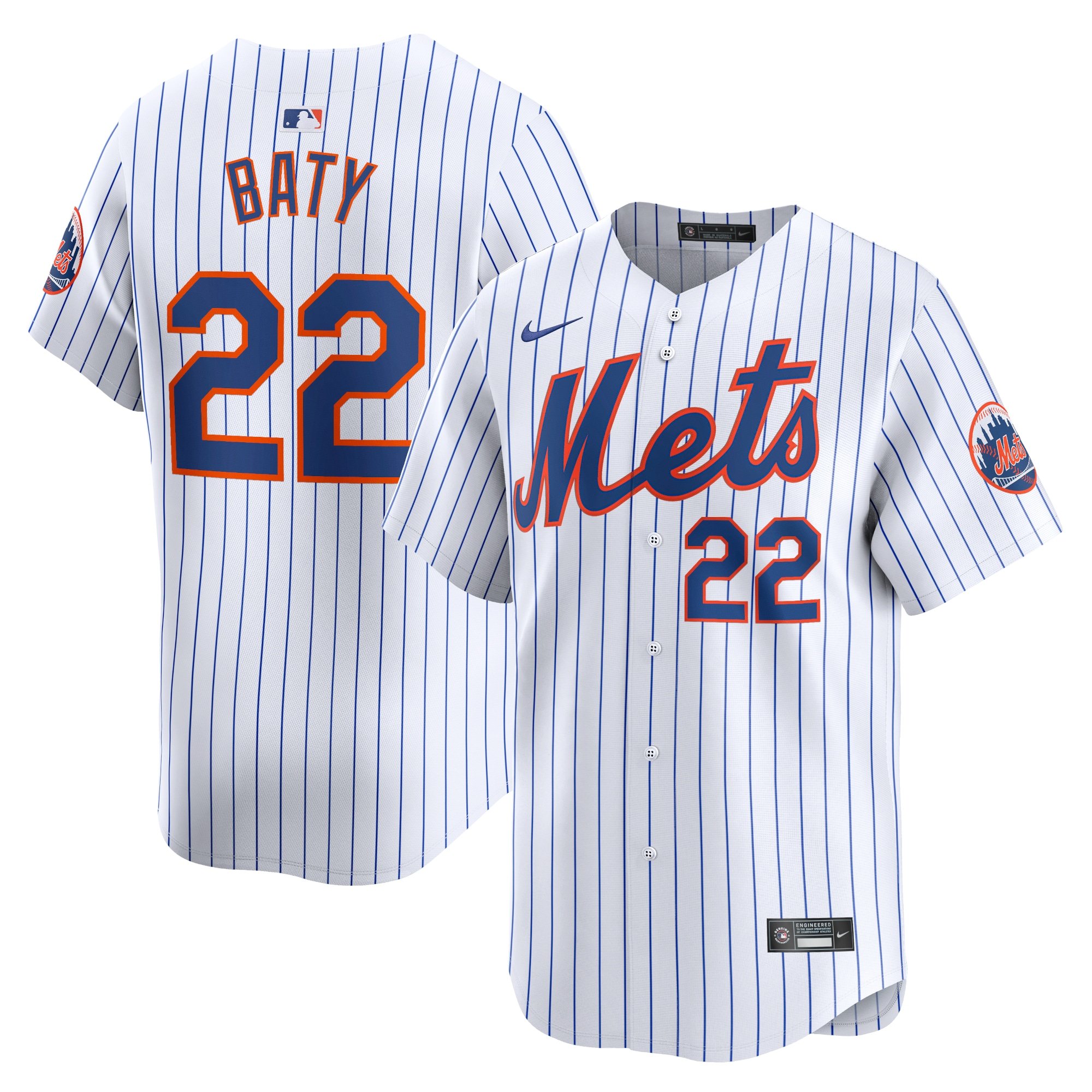 Men's New York Mets Brett Baty  White Home Limited Player Jersey