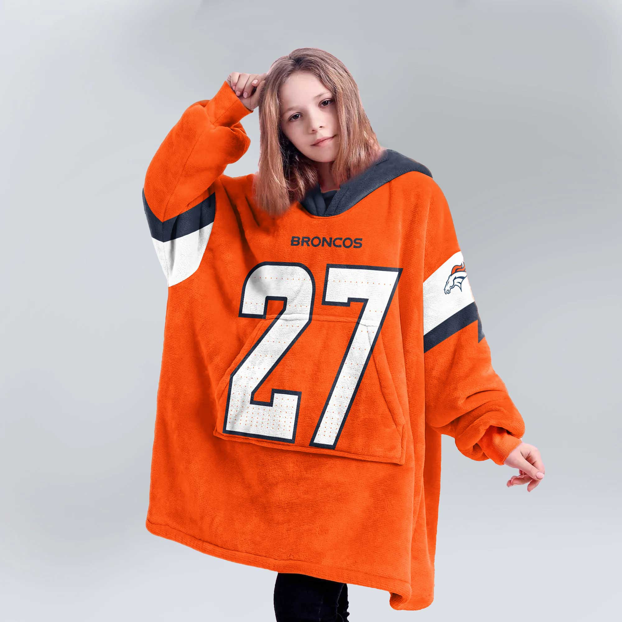 Kid J.K.D 27 Denver Football Unisex Blanket Hoodie