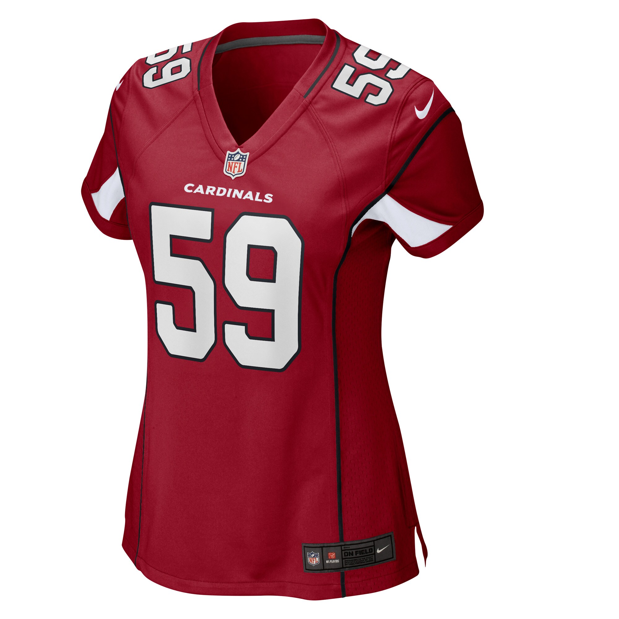 Nick Vigil Arizona Cardinals  Women's Game Player Jersey - Cardinal