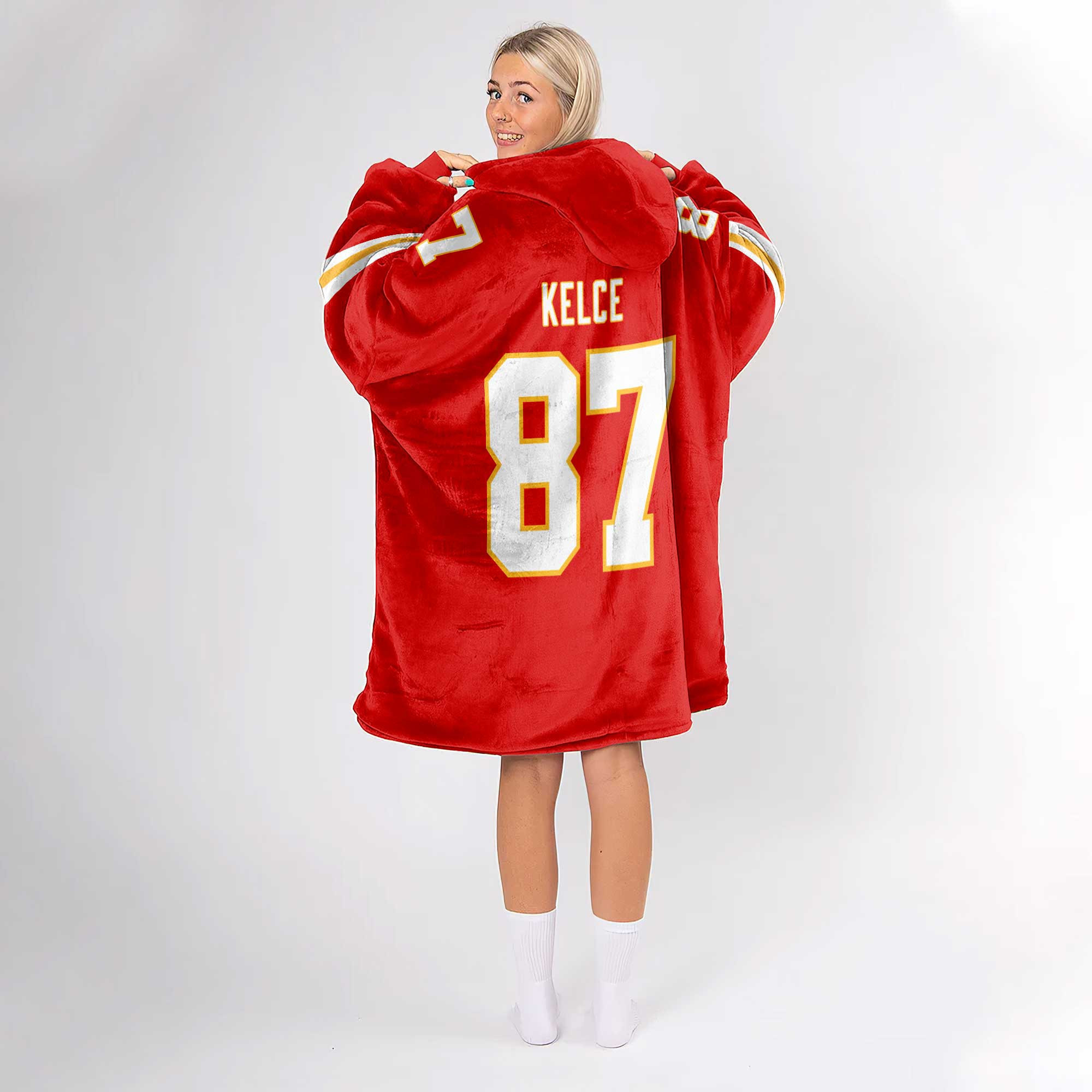 Adult T.K 87 Kansas City Football Unisex Blanket Hoodie