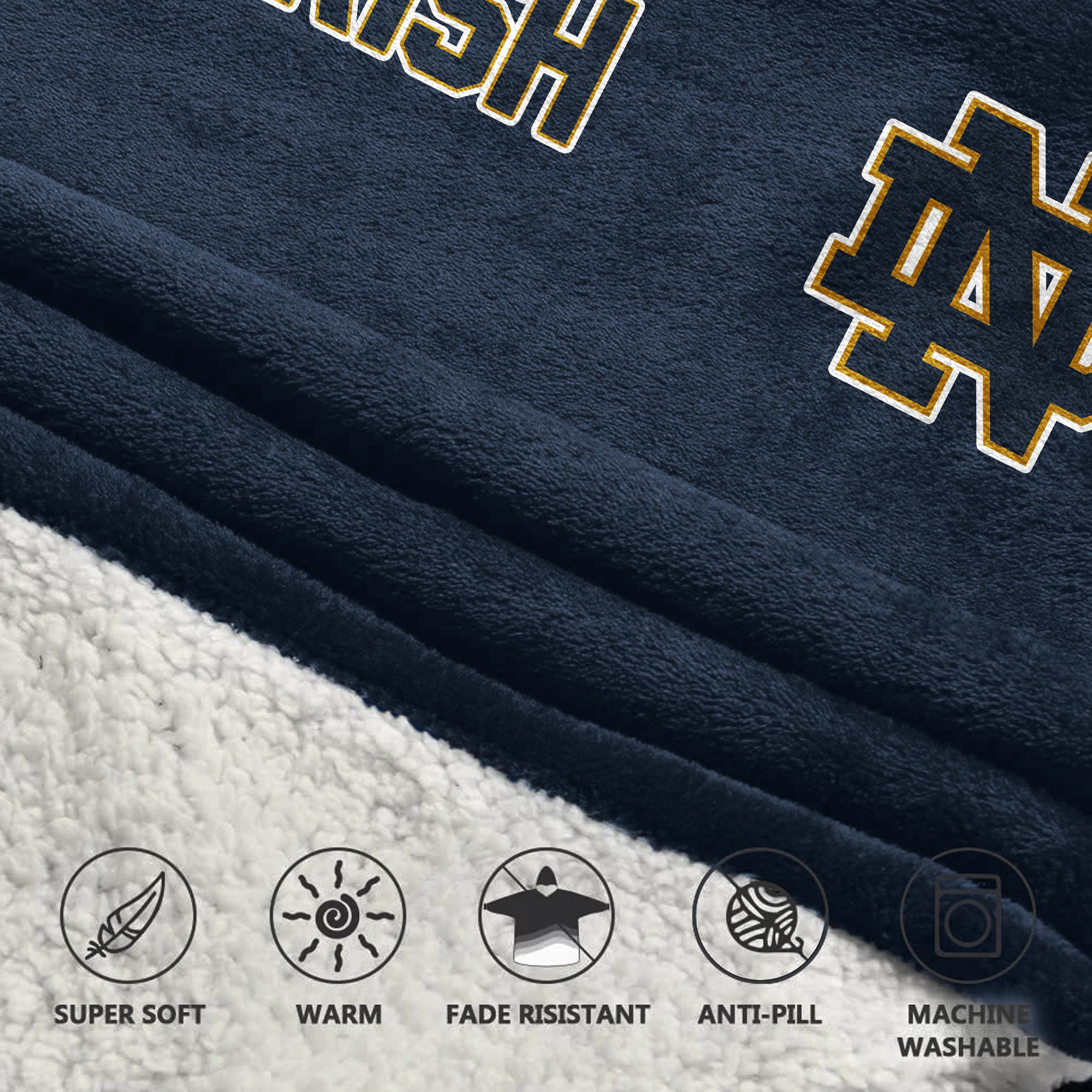 Adult Notre Dame Football Unisex Blanket Hoodie