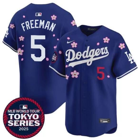 Men's #5 Freddie Freeman MLB World Tour Tokyo Series 2025 Los Angeles Dodgers White Jersey