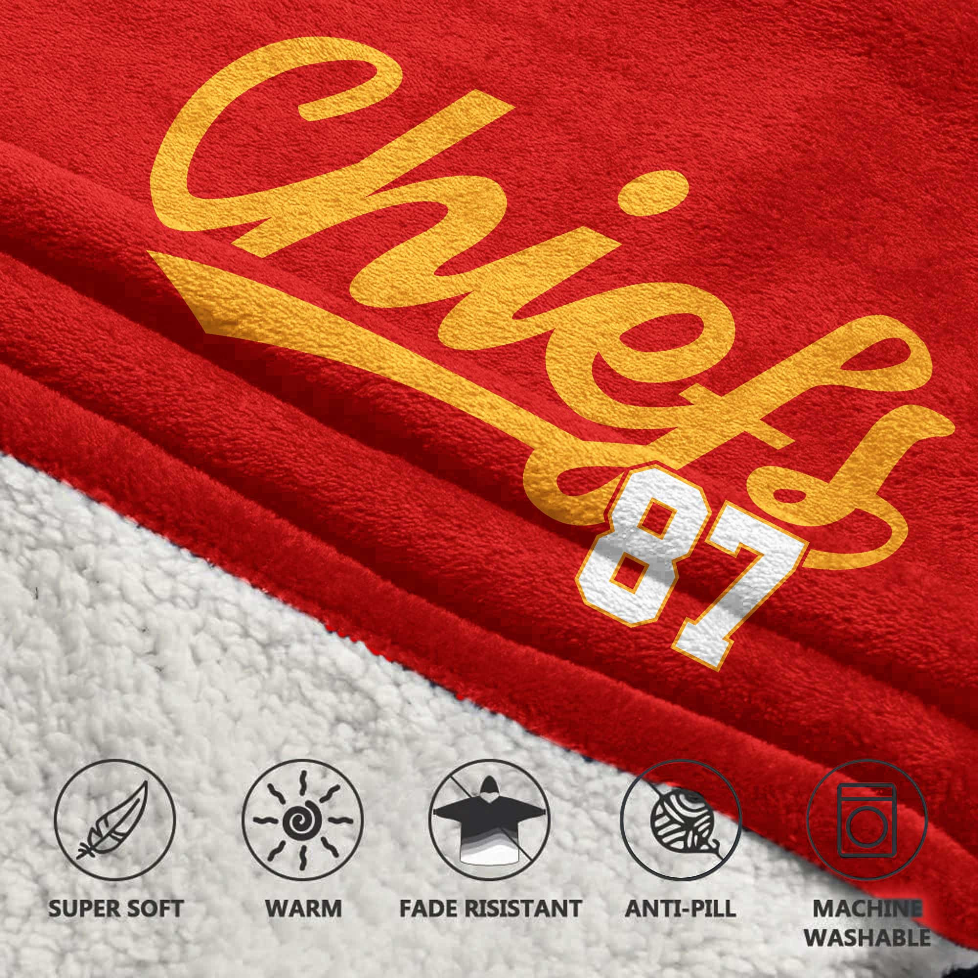 Kid T.K 87 Kansas City Football Unisex Blanket Hoodie