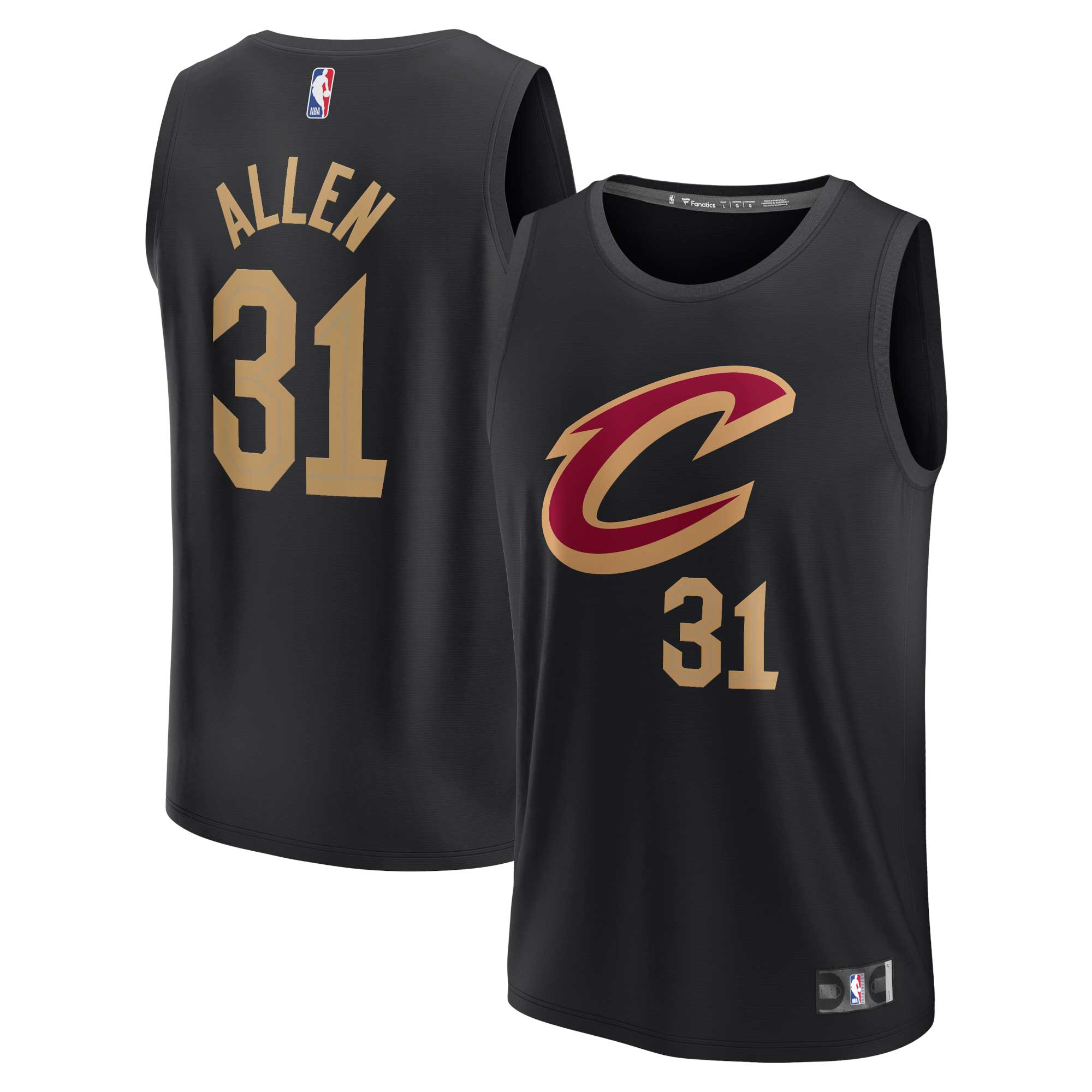Jarrett Allen Cleveland Cavaliers  Youth 2021/22 Fast Break Player Jersey - Statement Edition
