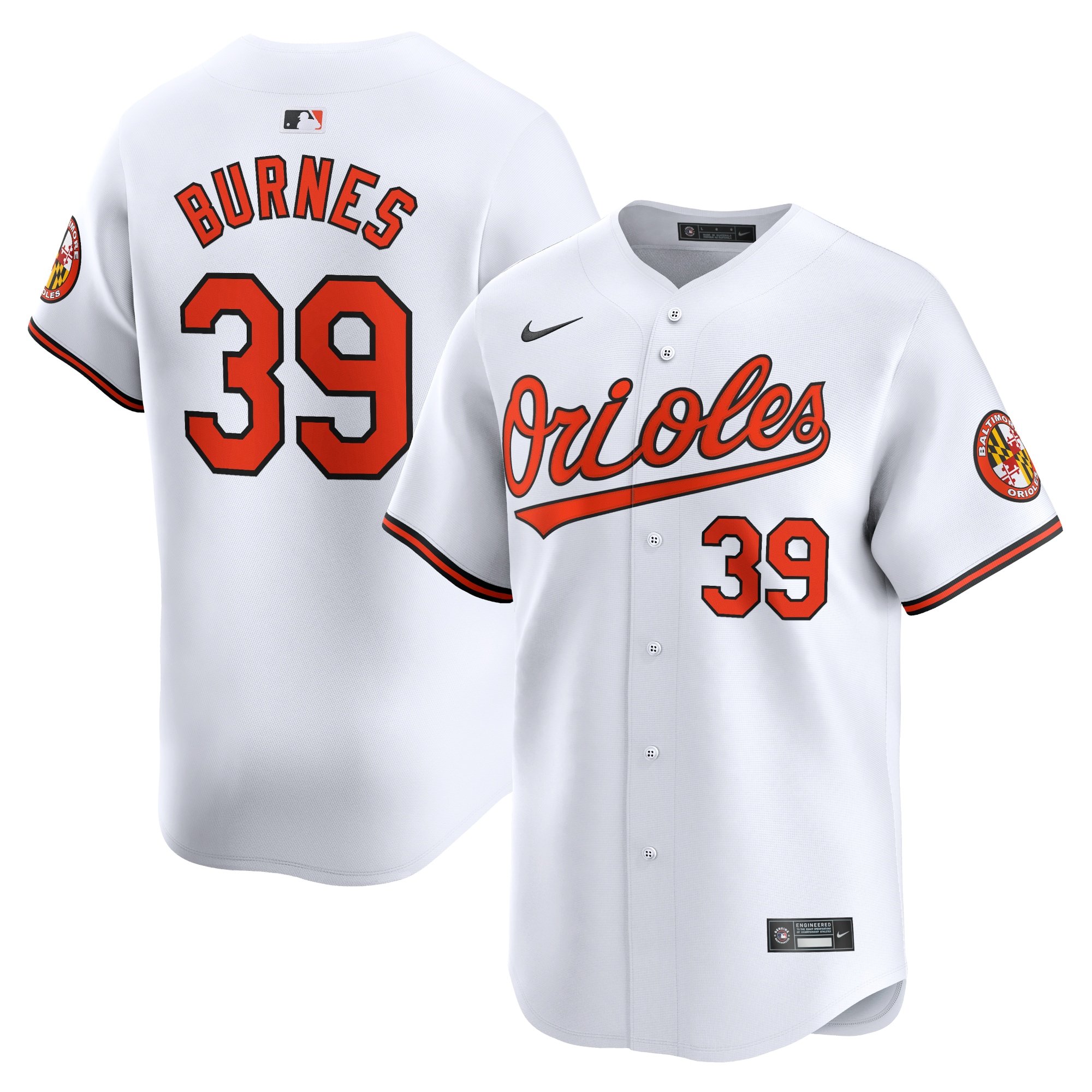 Men's Baltimore Orioles Corbin Burnes  White Home Limited Player Jersey