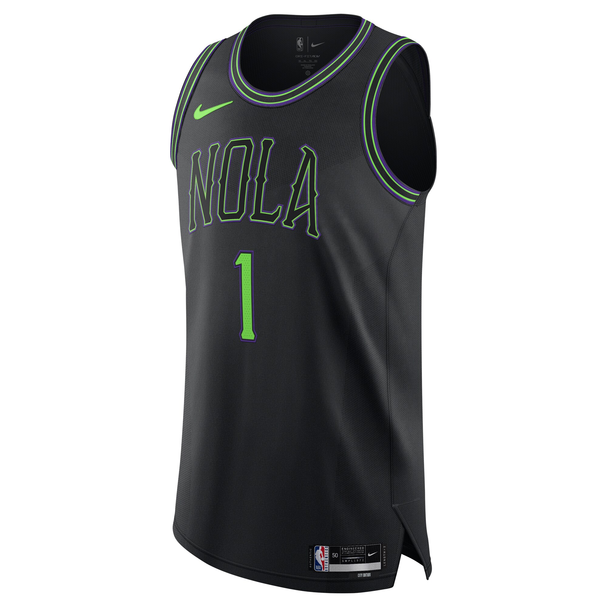 Men's New Orleans Pelicans Zion Williamson  Black 2023/24 Authentic Jersey - City Edition