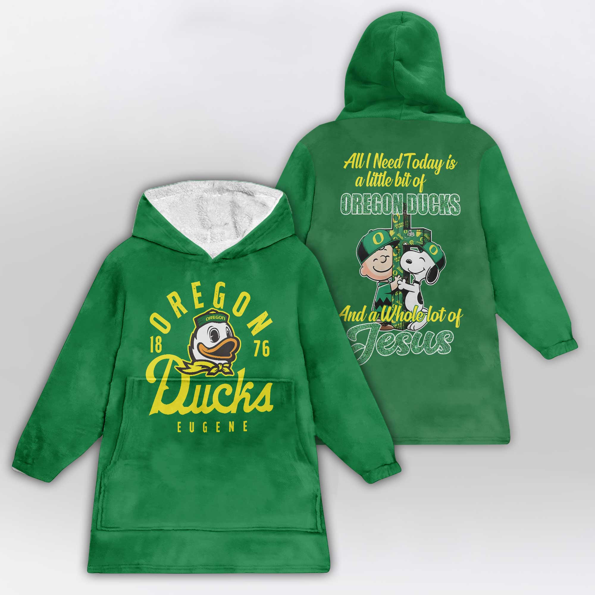Adult Oregon Football Unisex Blanket Hoodie