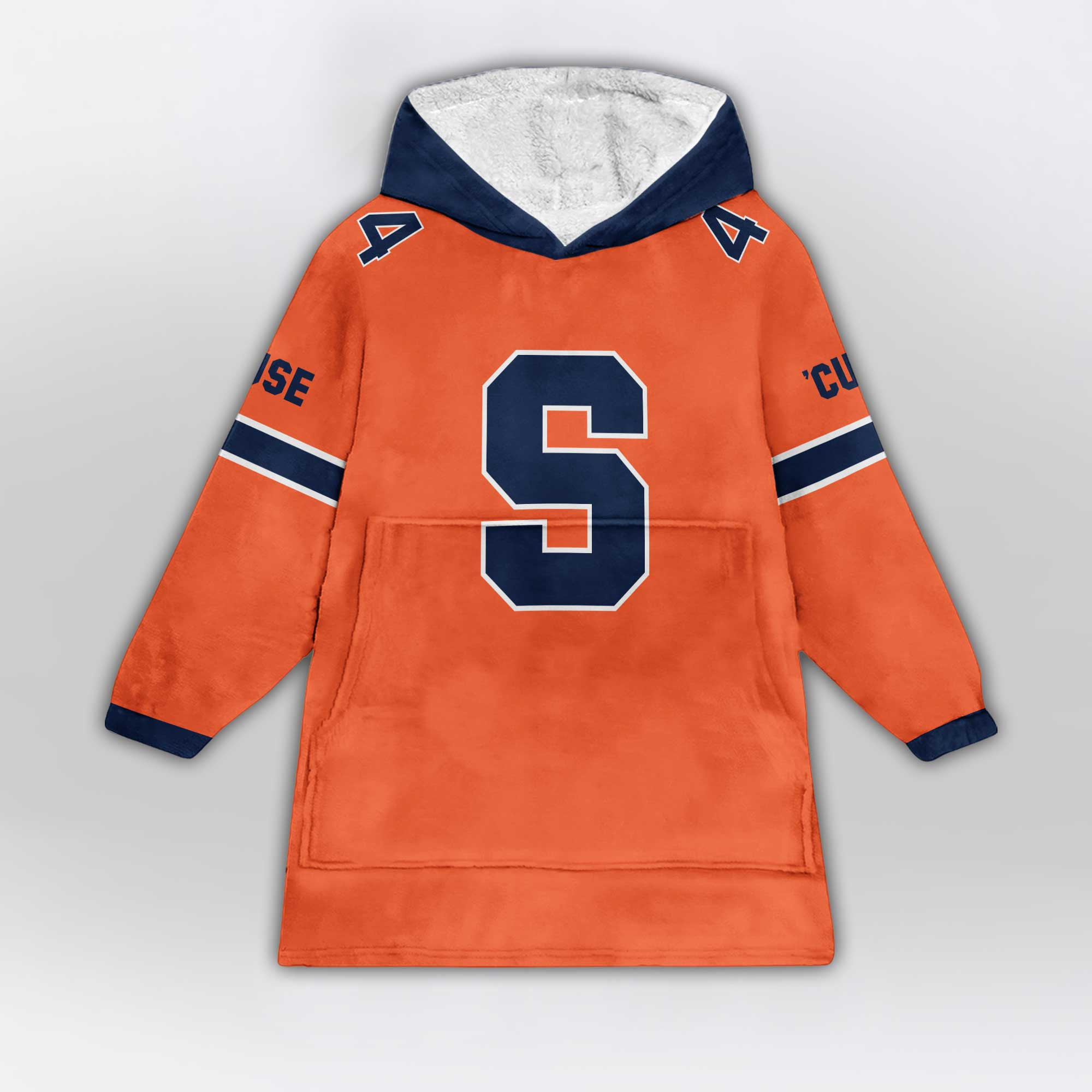 Kid #44 Navy Syracuse Football Unisex Blanket Hoodie