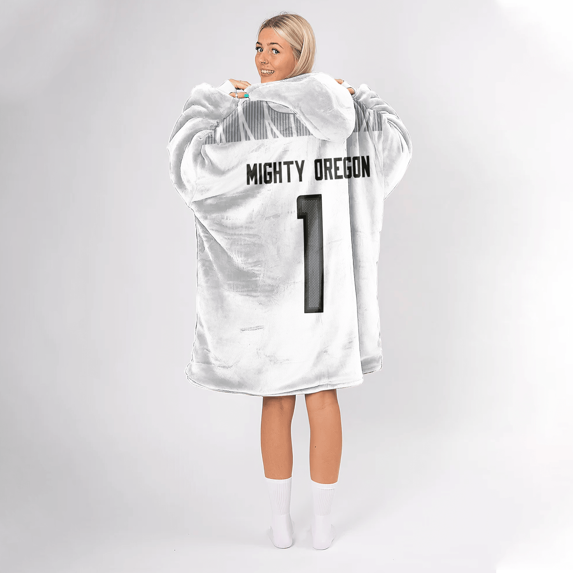 Adult #1 Oregon Football Unisex Blanket Hoodie