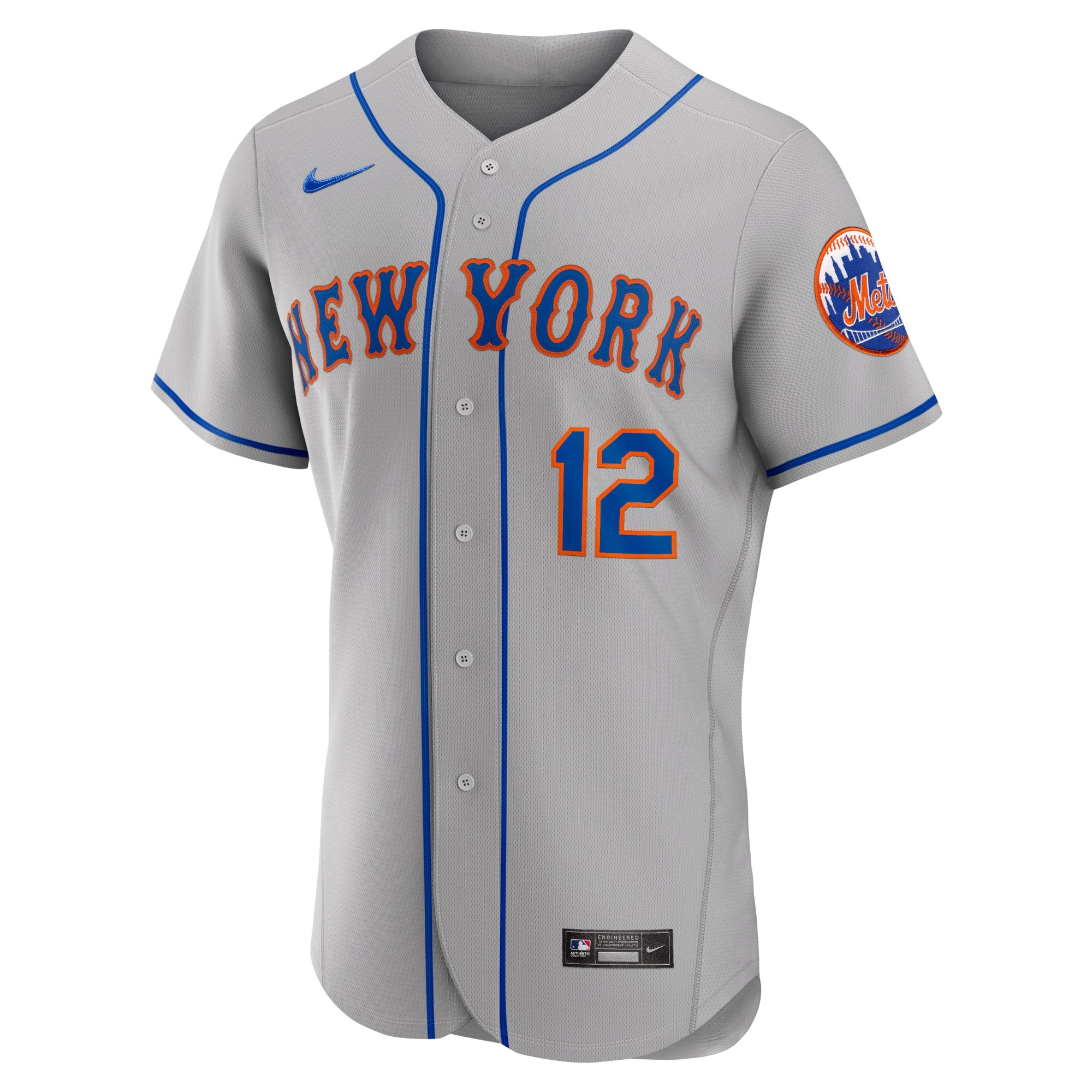 Men's New York Mets Francisco Lindor  Gray Road Player Jersey