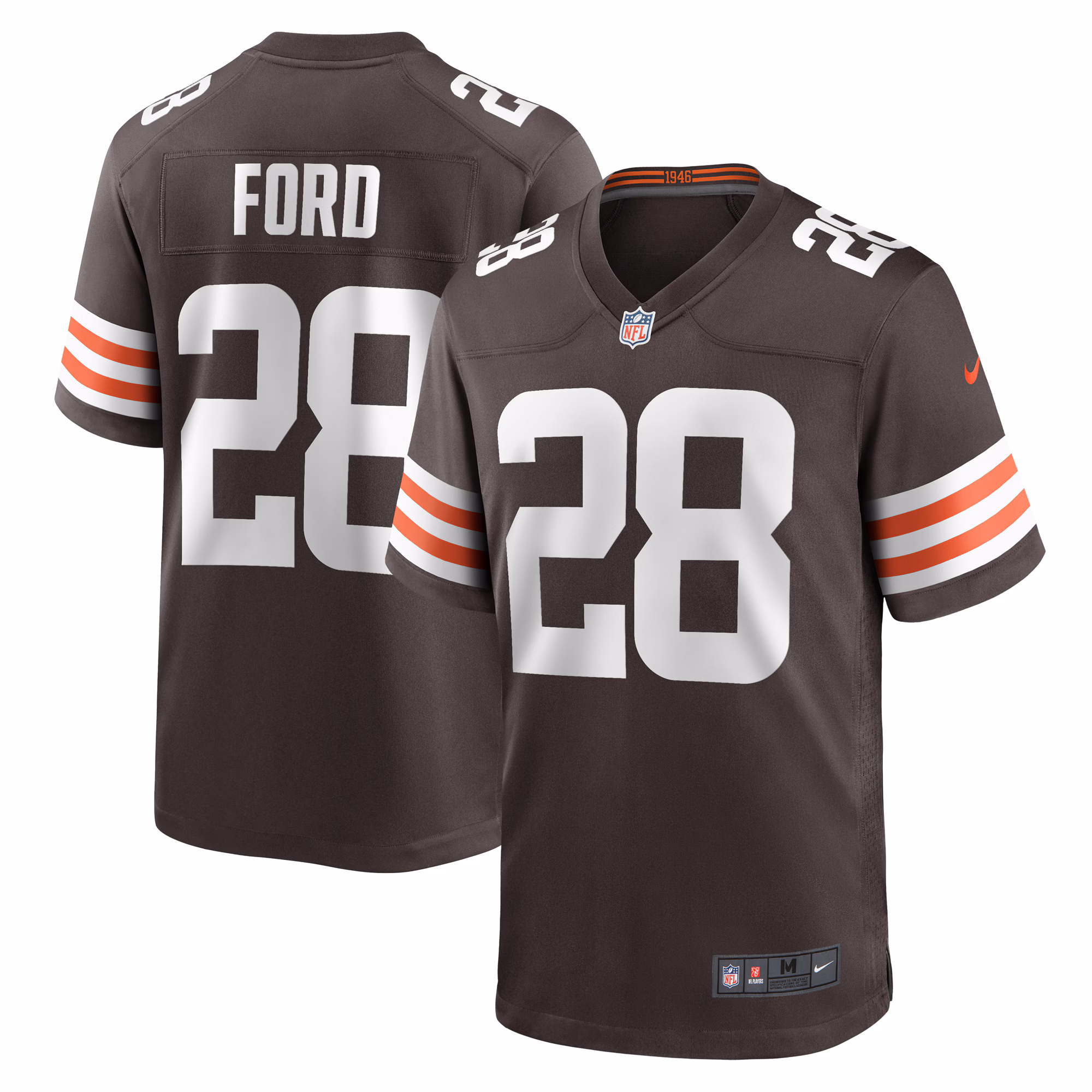 Mike Ford Cleveland Browns Team Game Jersey -  Brown