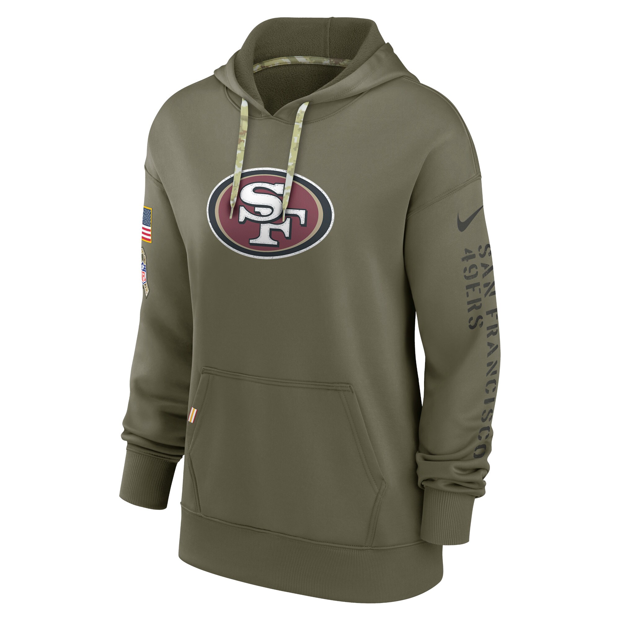 San Francisco 49ers 49ers Women's 2022 Salute To Service Performance Pullover Hoodie - Olive