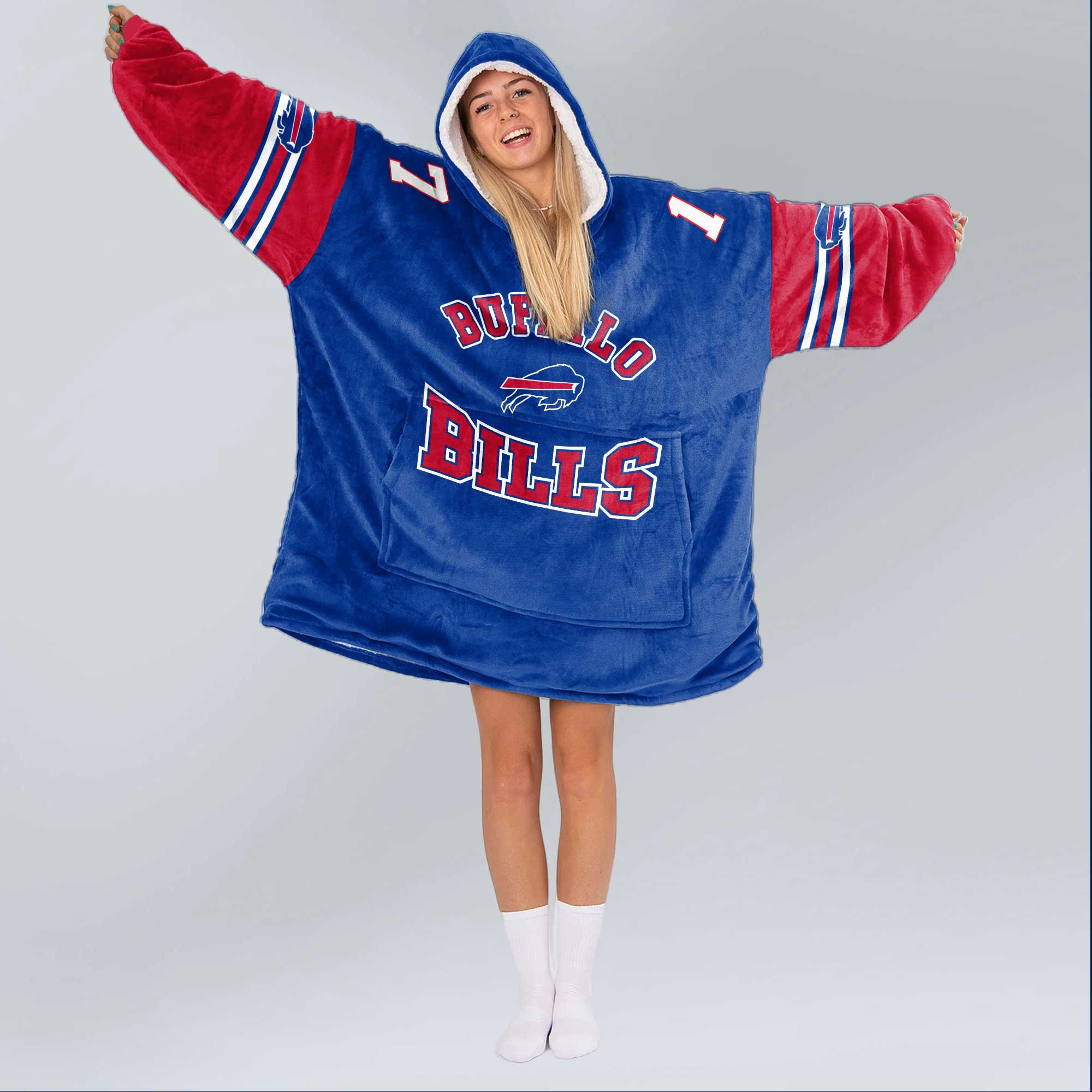 Adult J.A. 17 Buffalo Football Unisex Blanket Hoodie