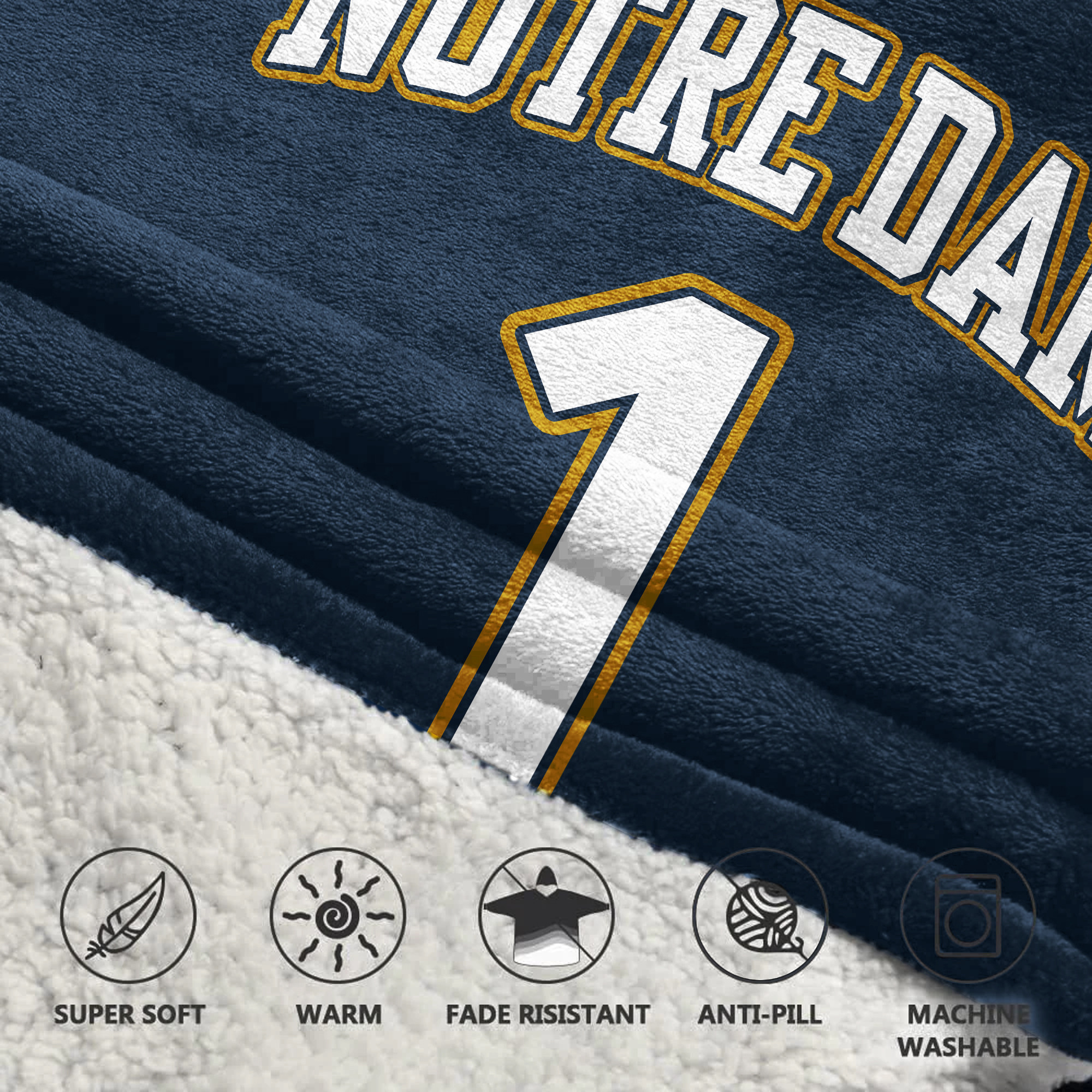 1 Notre Dame Football Unisex Blanket Hoodie
