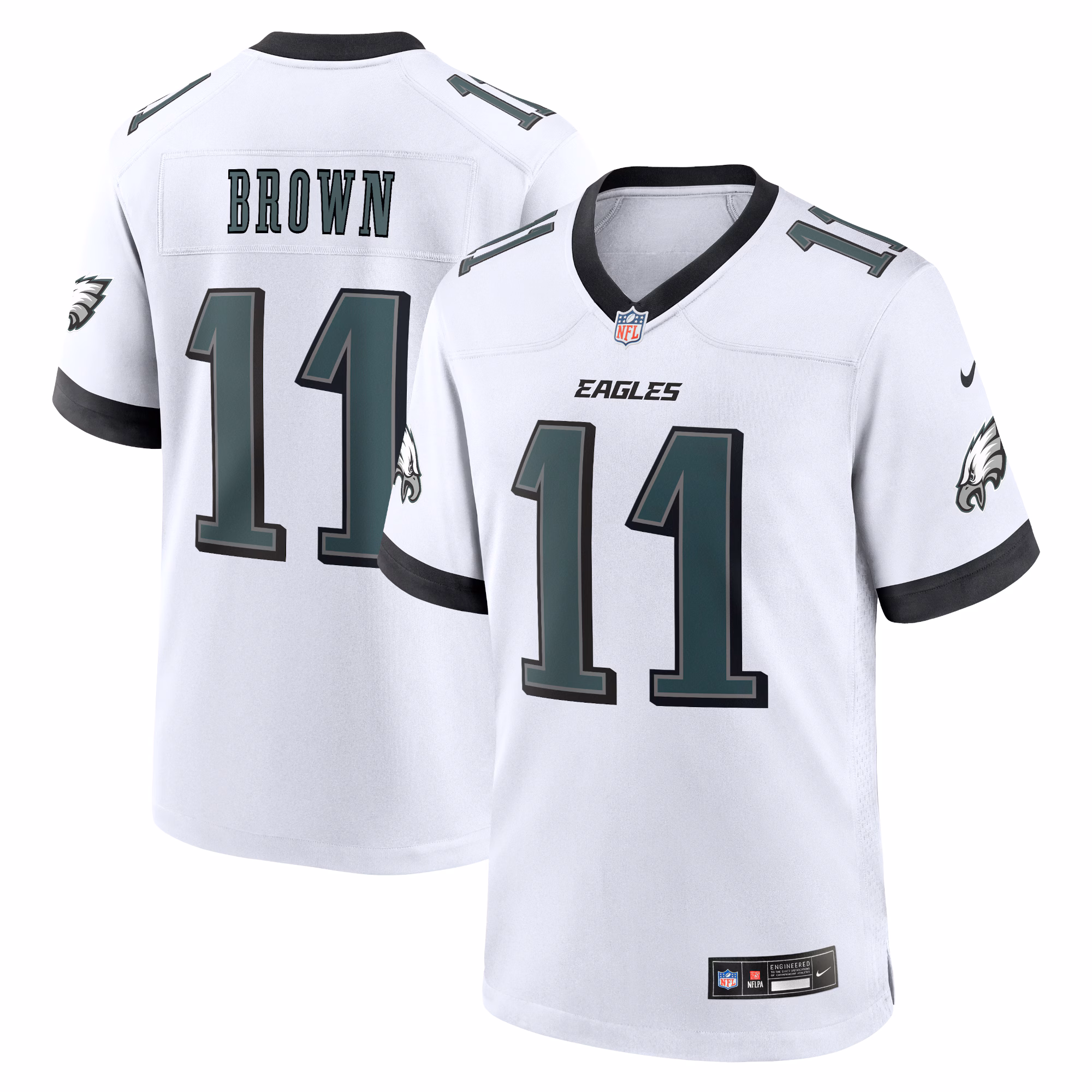 A.J. Brown Philadelphia Eagles #11 White Game Jersey - White 1