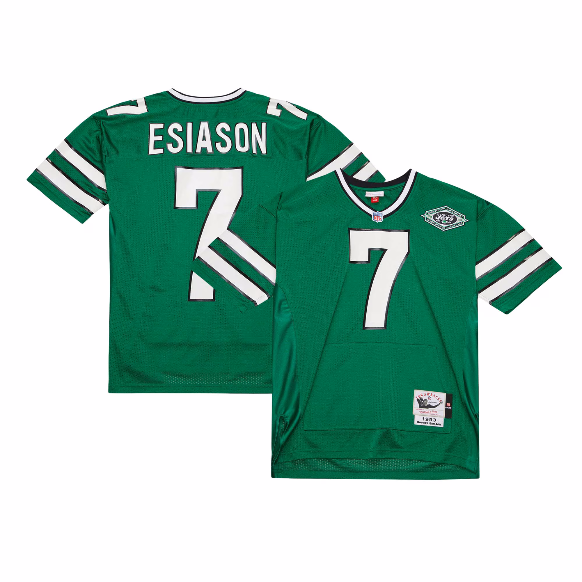 Boomer Esiason New York Jets 1993 Authentic Throwback Retired Player Pocket Jersey - Kelly Green
