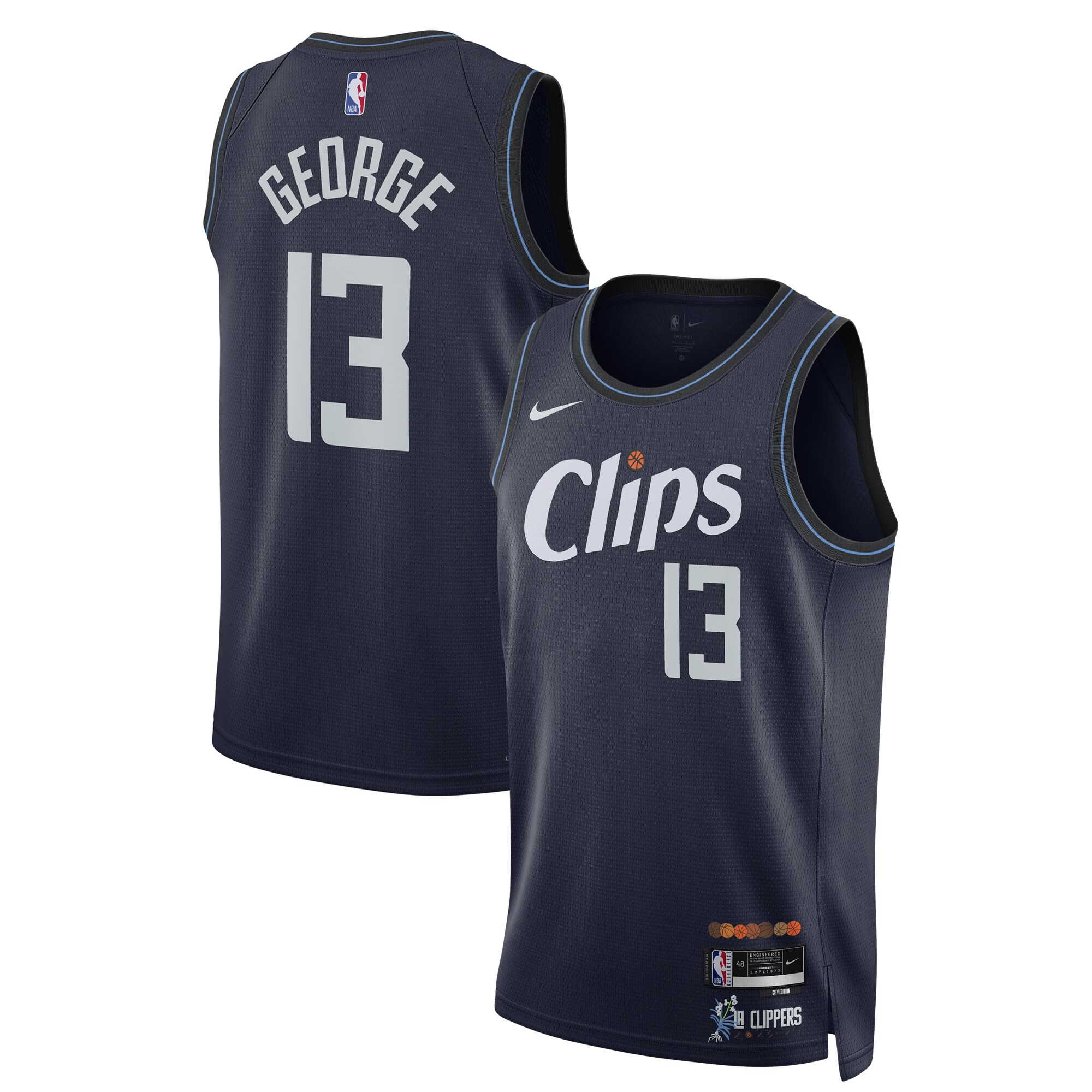Unisex LA Clippers Paul George  Navy 2023/24 Swingman Jersey - City Edition