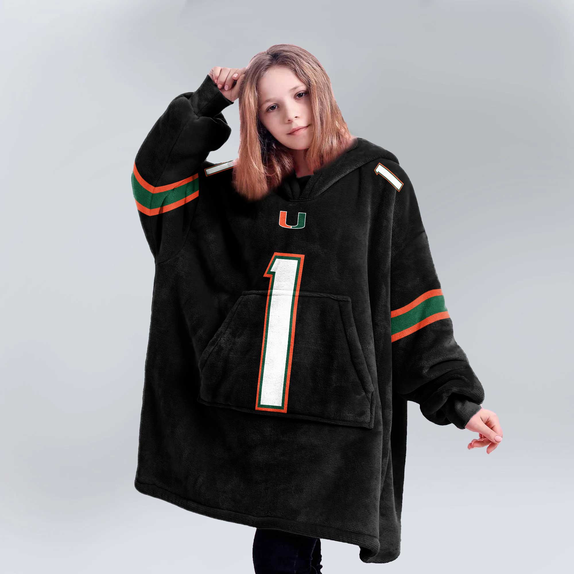 Kid #1 Miami Football Unisex Blanket Hoodie