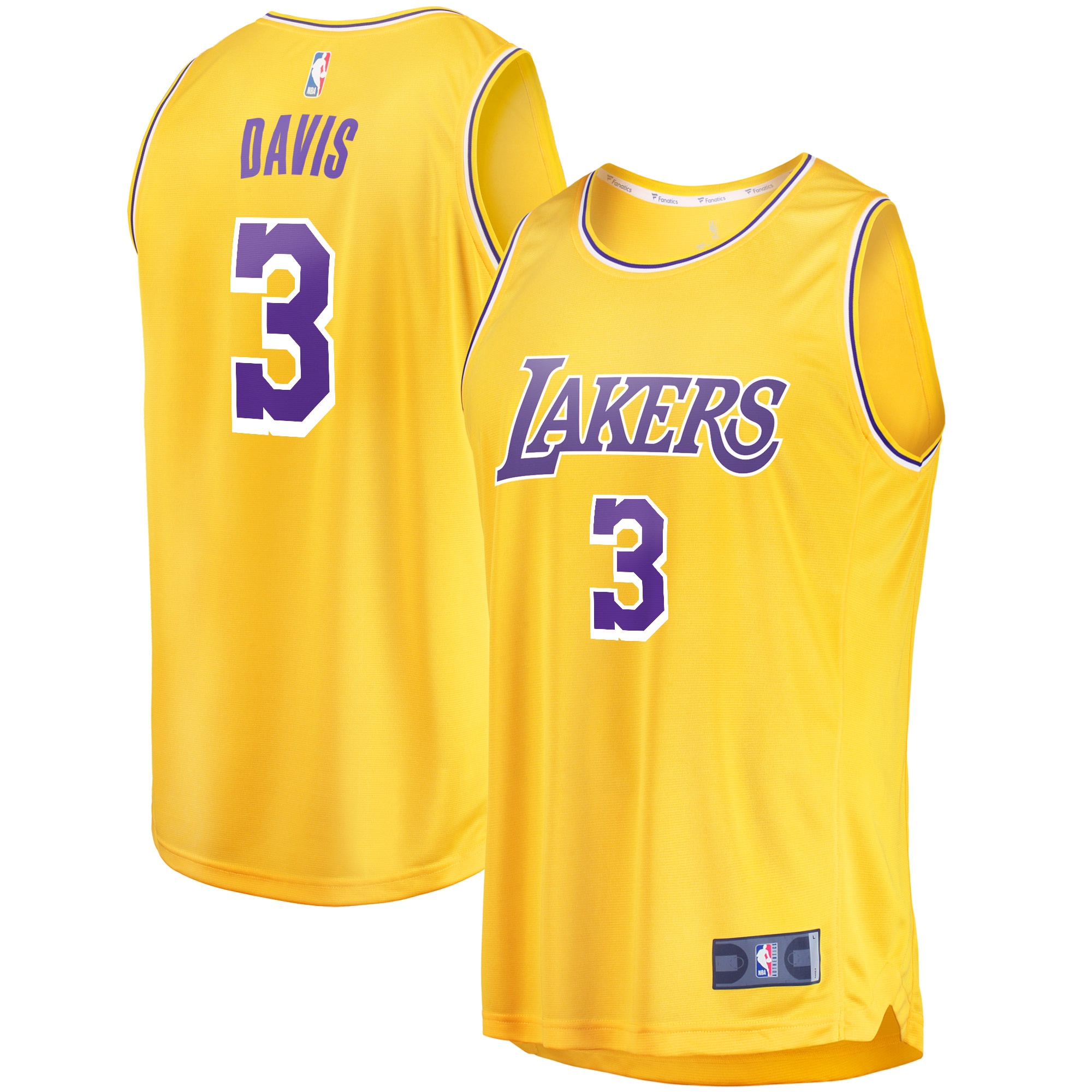 Anthony Davis Los Angeles Lakers  Youth 2019/20 Fast Break Replica Jersey Gold - Icon Edition