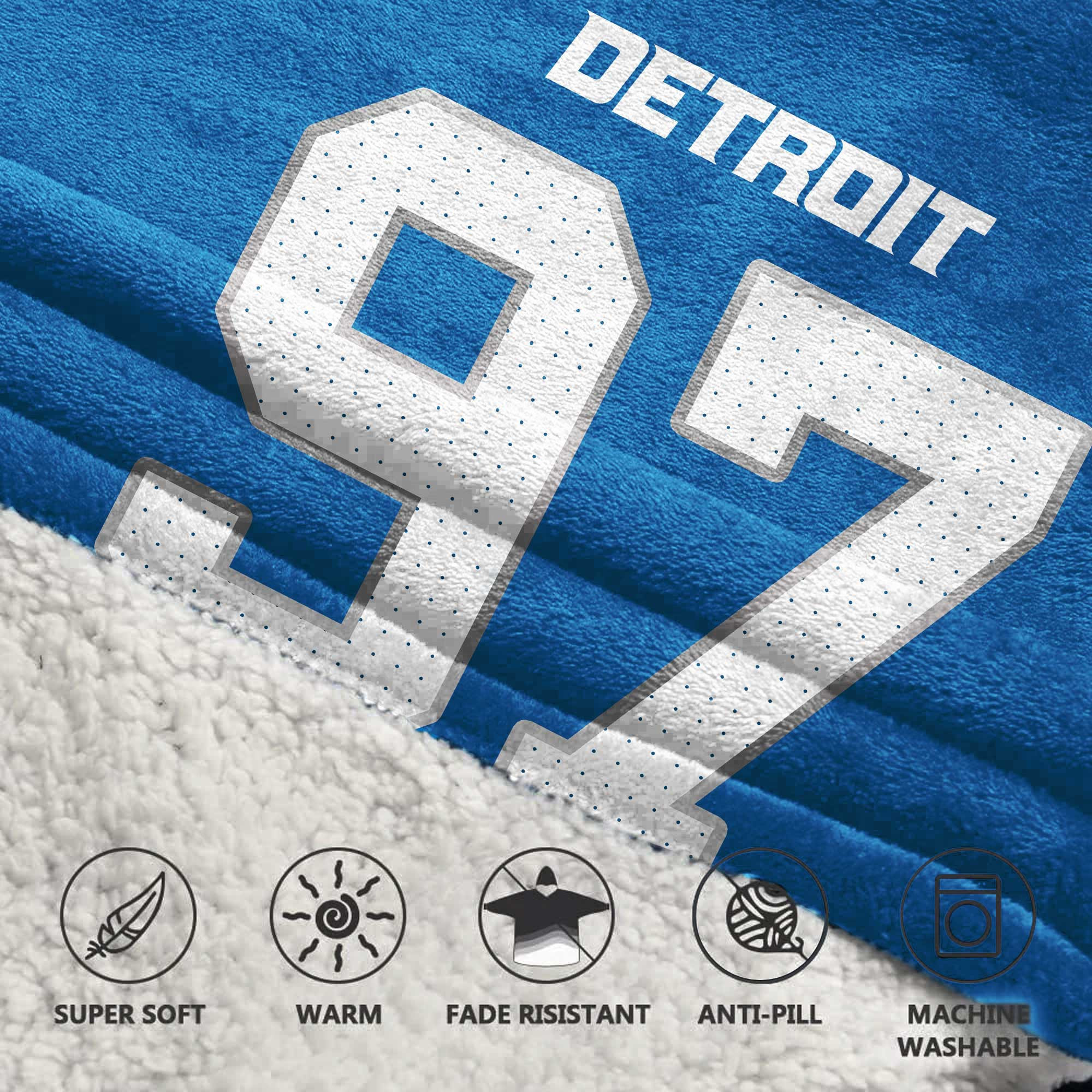 Adult 97 Detroit Football Unisex Blanket Hoodie