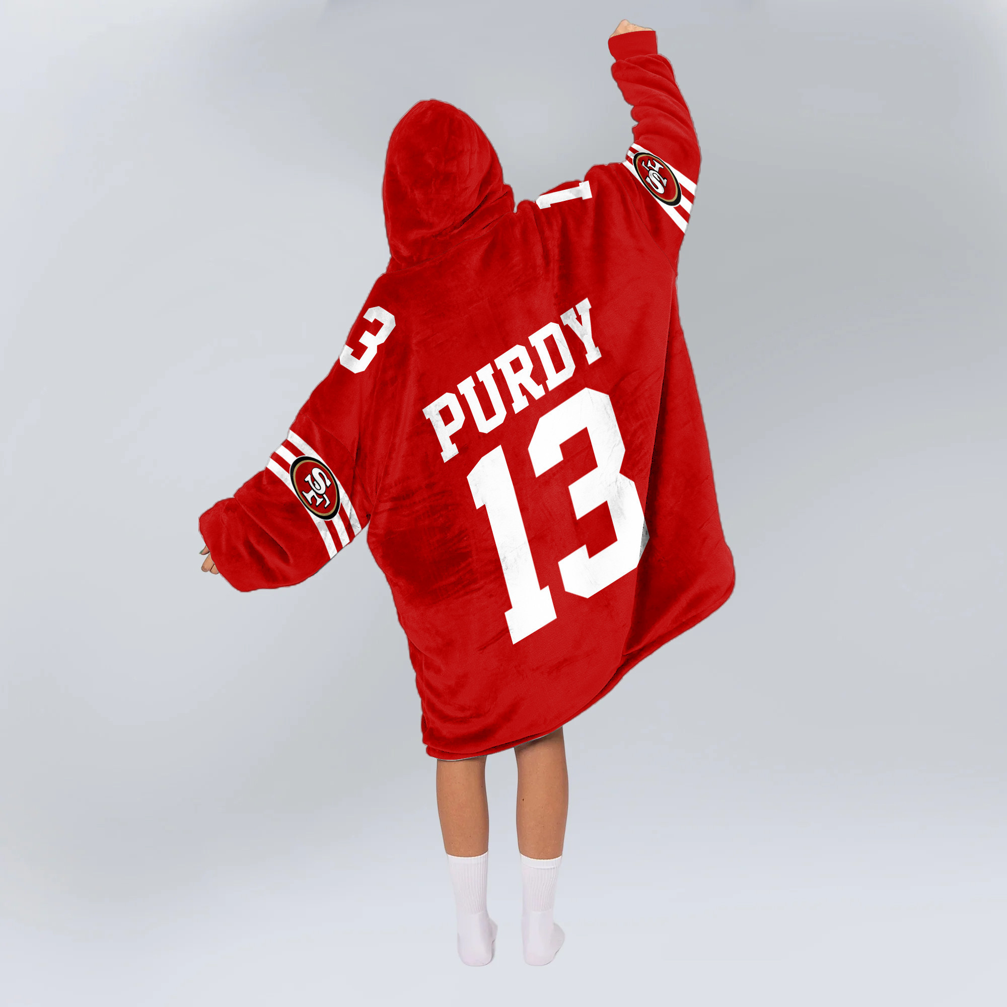 Adult B.P. 13 San Francisco 49ers Football Unisex Blanket Hoodie