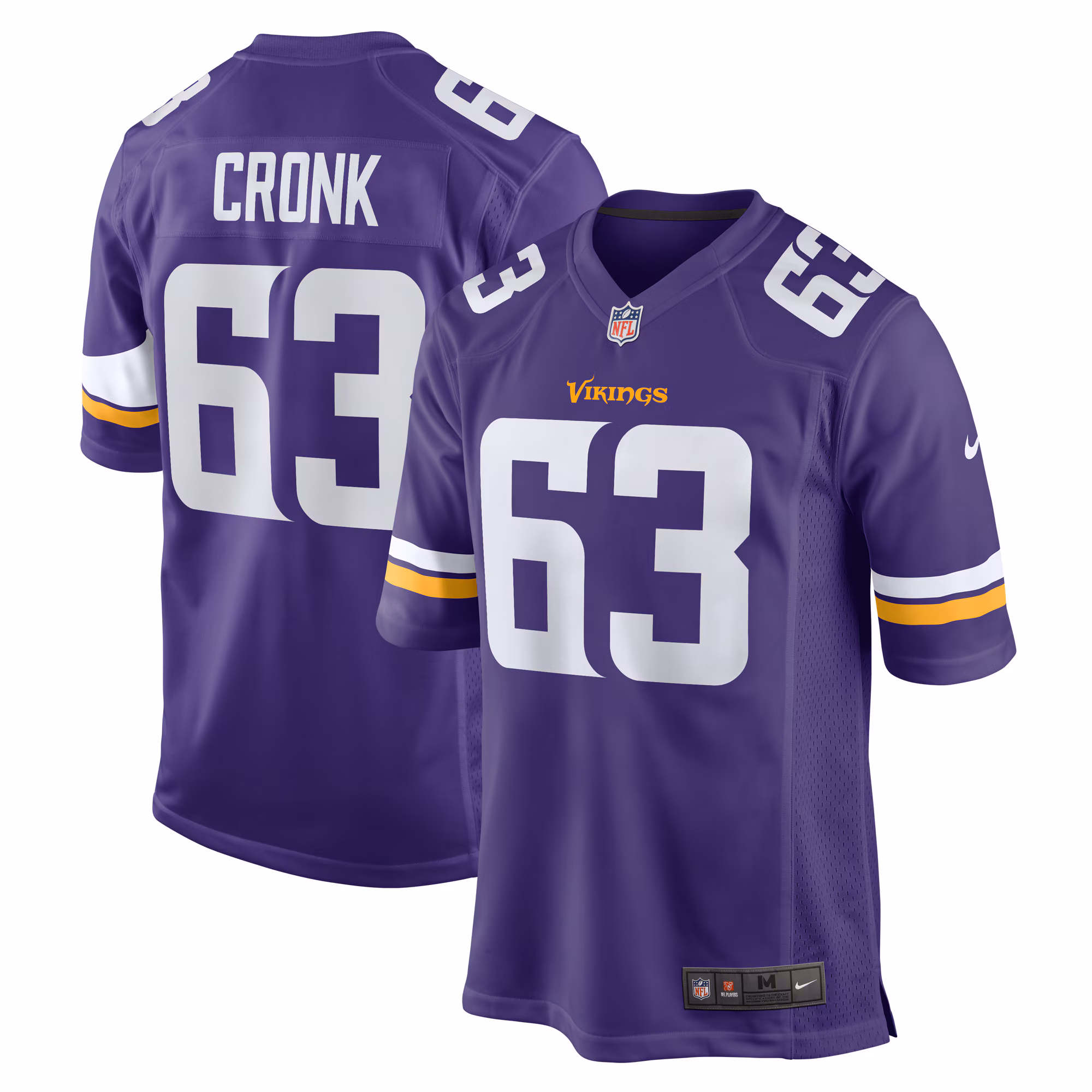 Coy Cronk Minnesota Vikings Team Game Jersey -  Purple