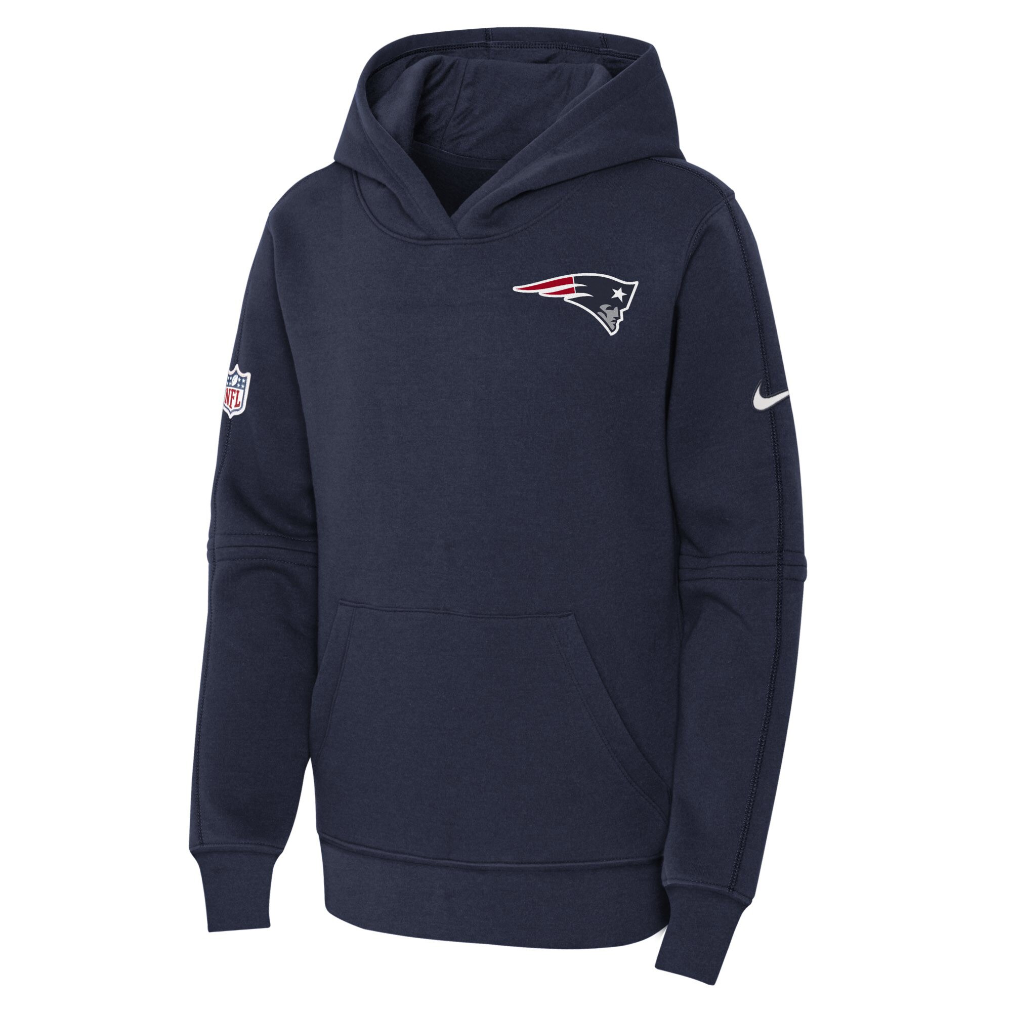 New England Patriots  Youth 2023 Sideline Club Fleece Pullover Hoodie - Navy