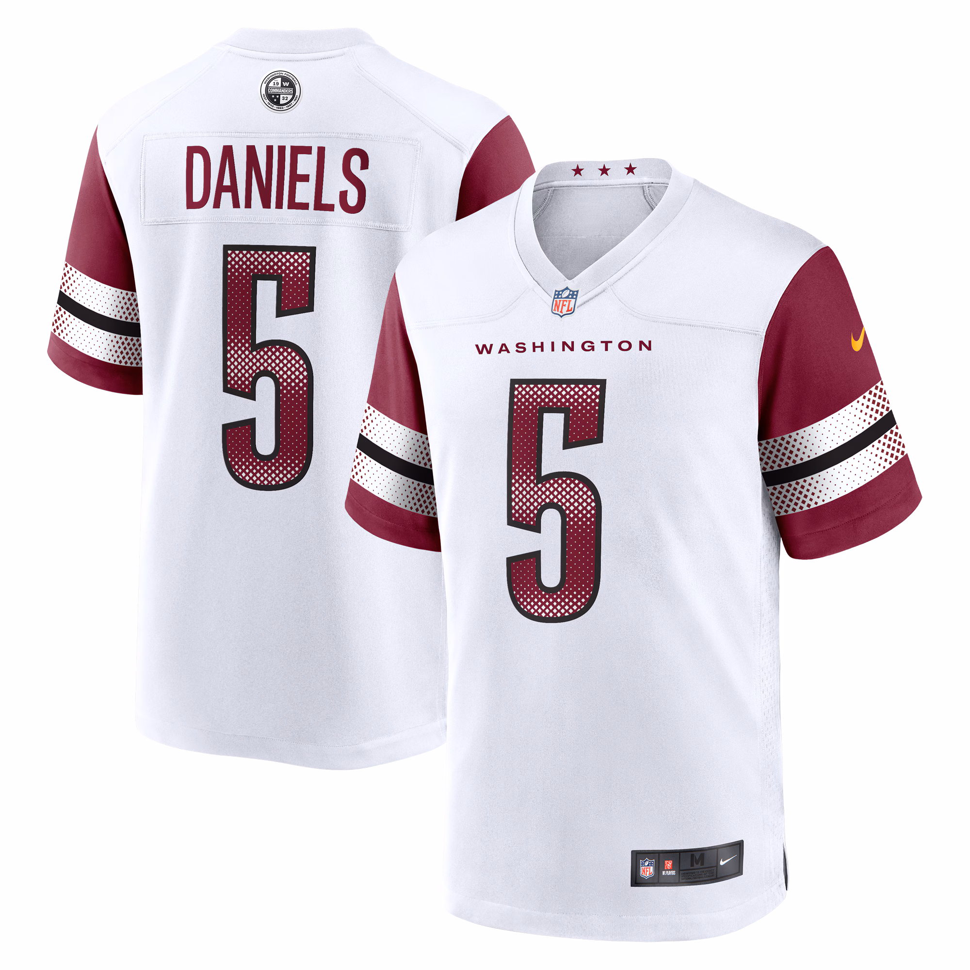 Jayden Daniels Washington Commanders 2024 NFL Draft First Round Pick Player Game Jersey - White