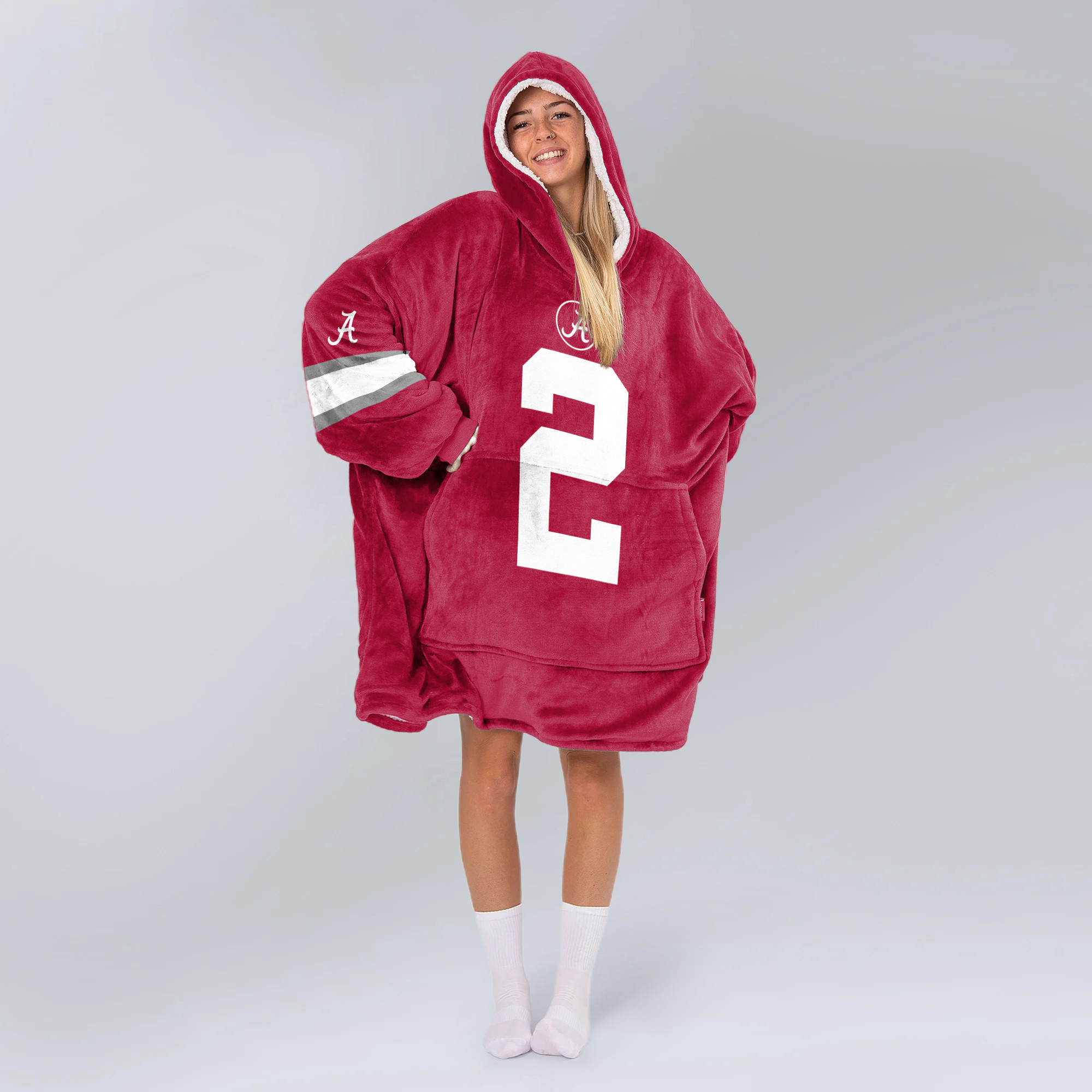 Adult 2 Alabama Football Unisex Blanket Hoodie