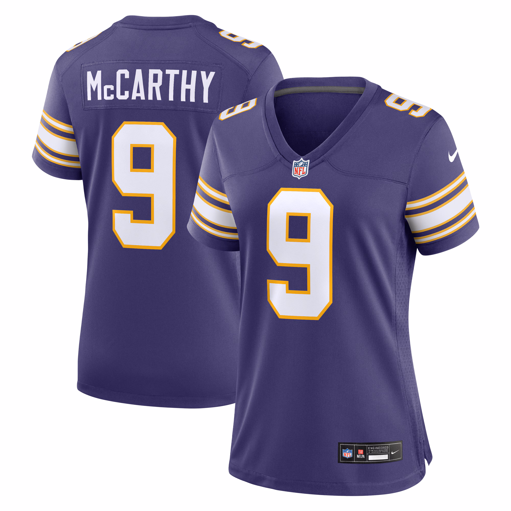J.J. McCarthy Minnesota Vikings Women's 2nd Alternate 2024 NFL Draft First Round Pick Player Game Jersey - Purple