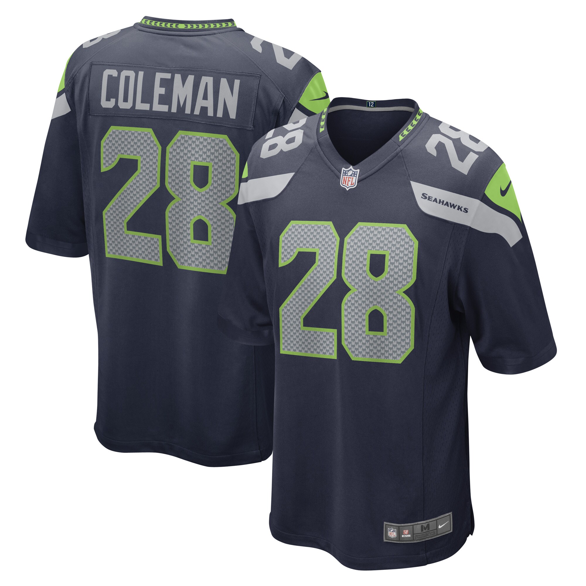 Justin Coleman Seattle Seahawks  Game Player Jersey - College Navy