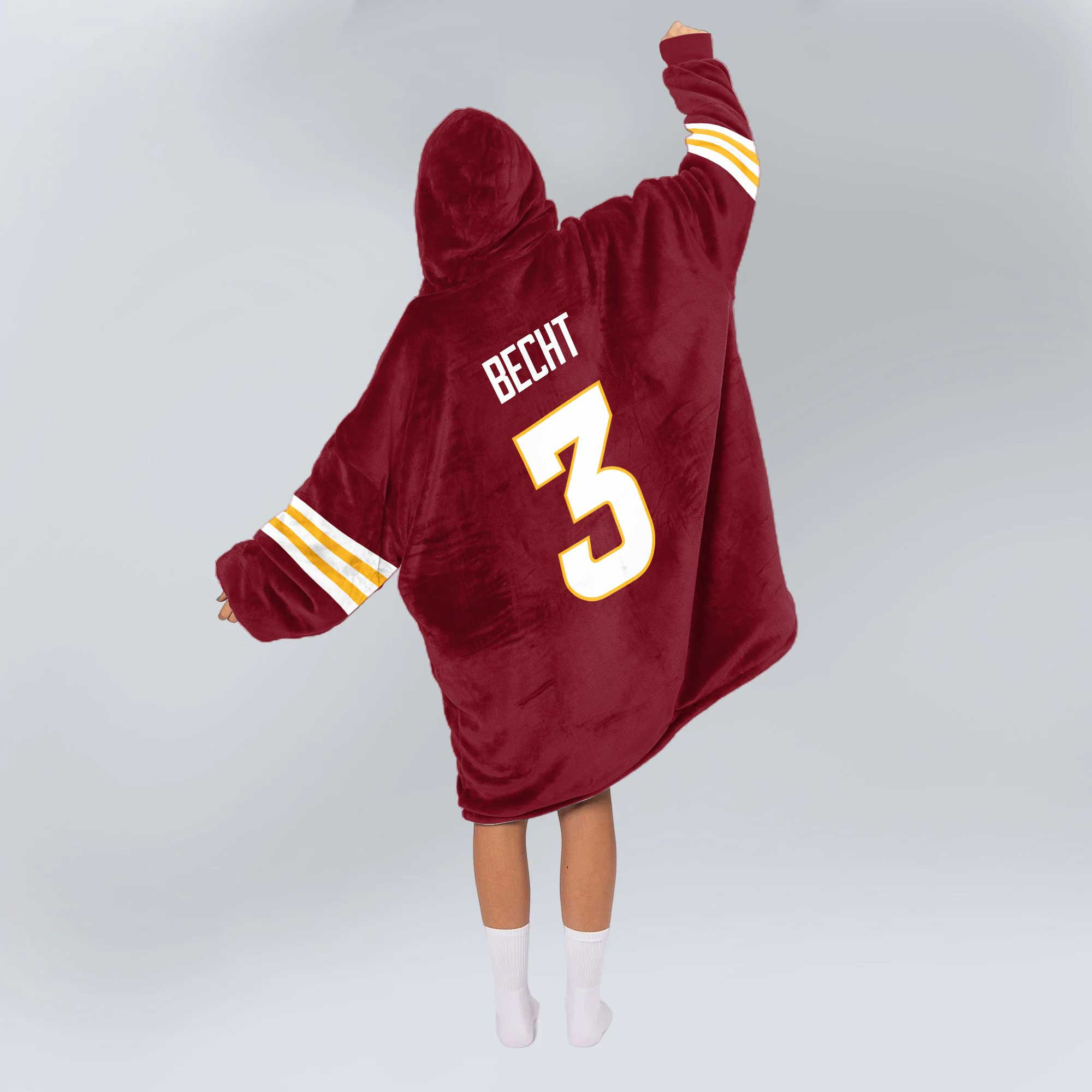 Adult 3 Iowa State Football Unisex Blanket Hoodie