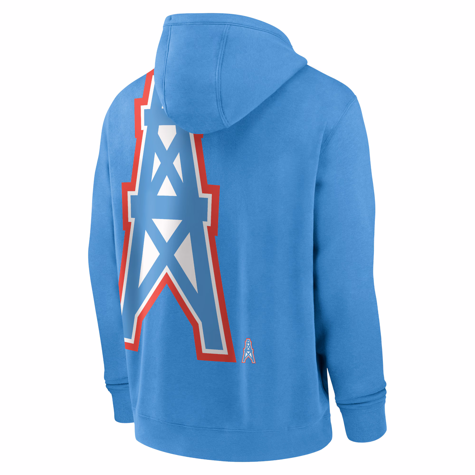 Tennessee Titans Oilers Throwback Layered Logo Statement Pullover Hoodie - Light Blue