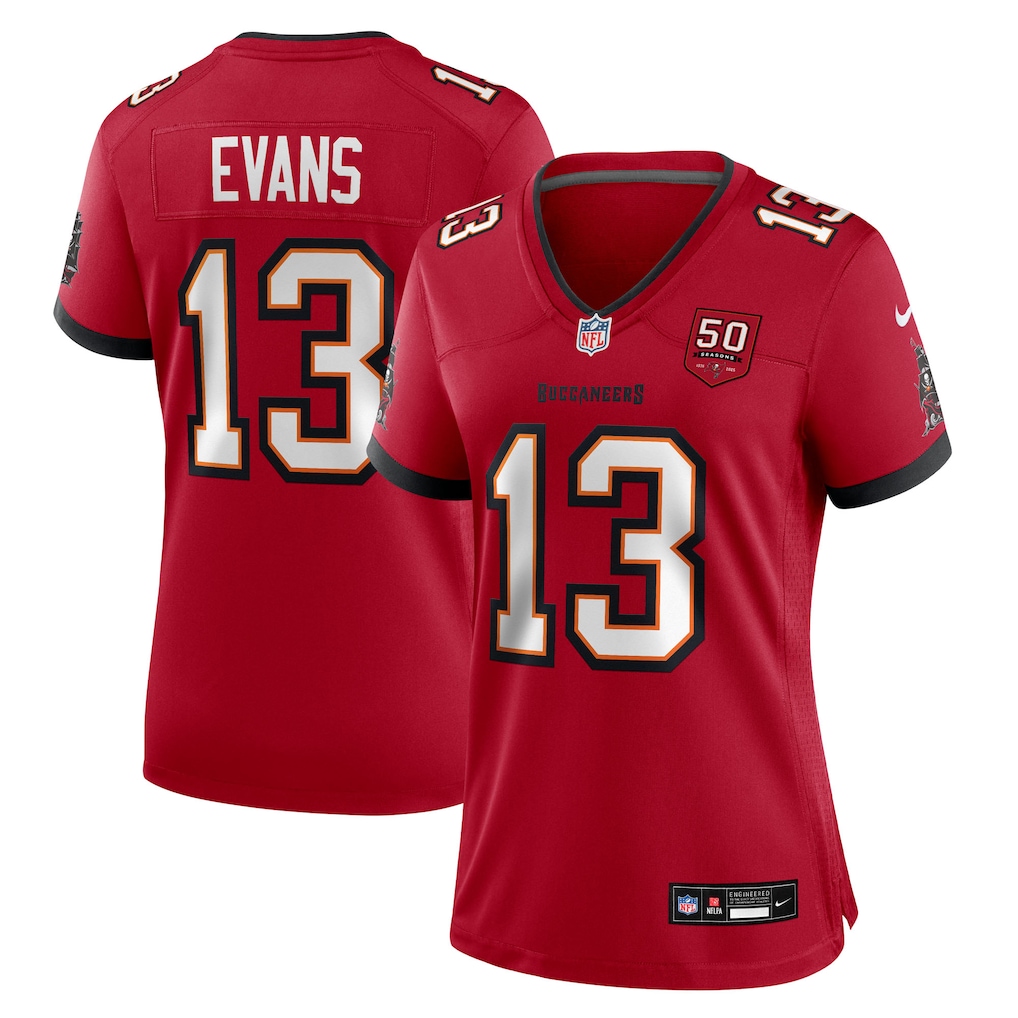 Mike Evans #13 Tampa Bay Buccaneers Women's 50th Season Team Game Jersey - Red