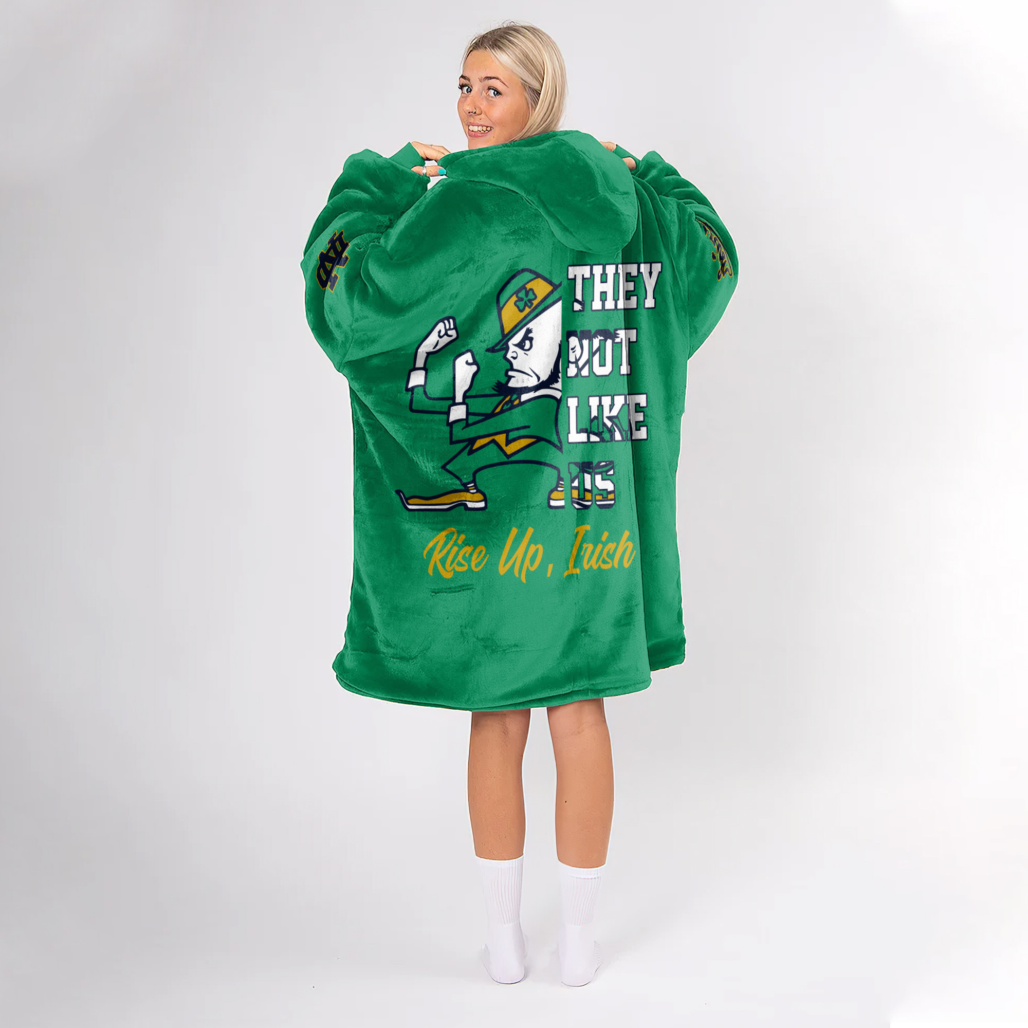 Adult Notre Dame Football Unisex Blanket Hoodie