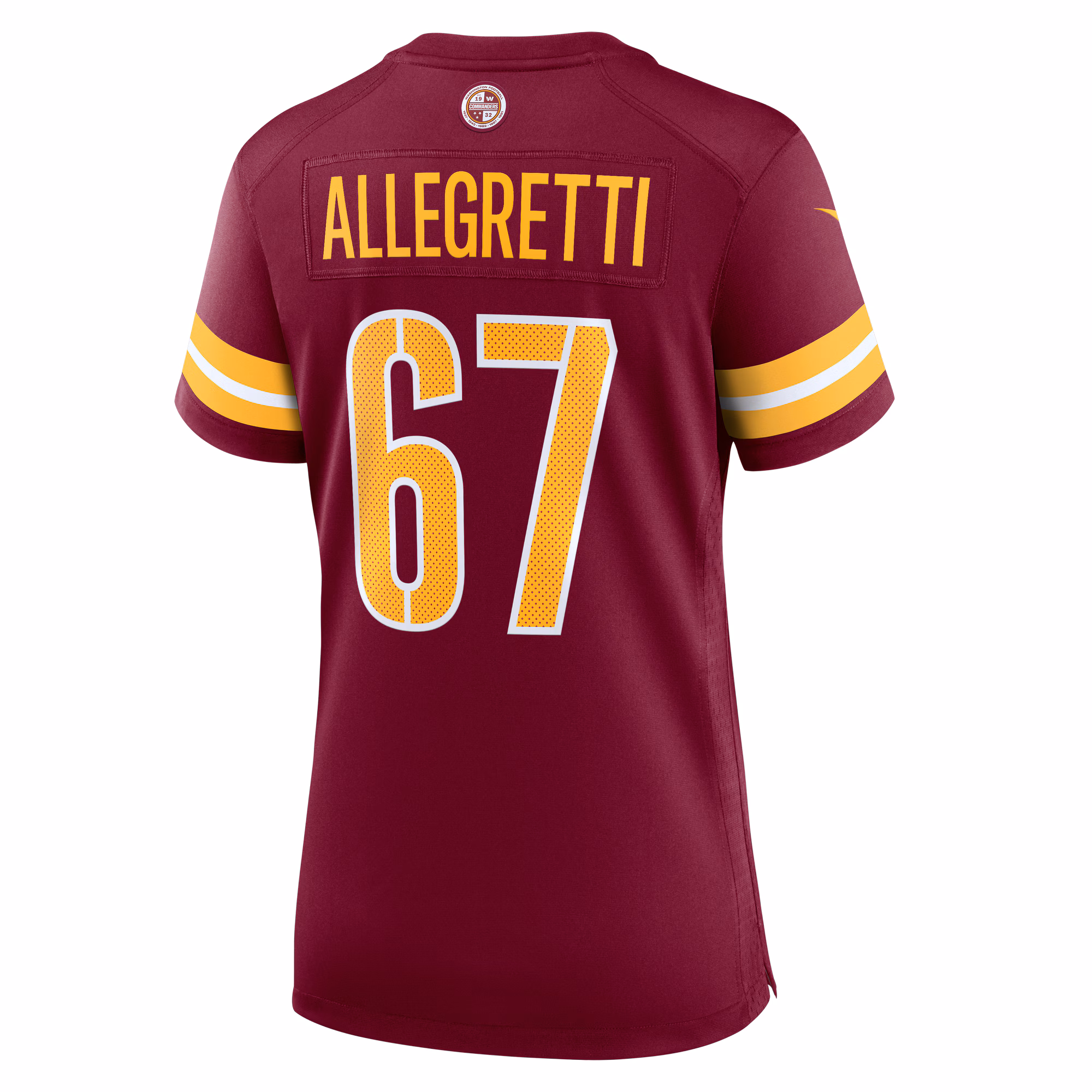 Nick Allegretti Washington Commanders Women's  Game Jersey -  Burgundy