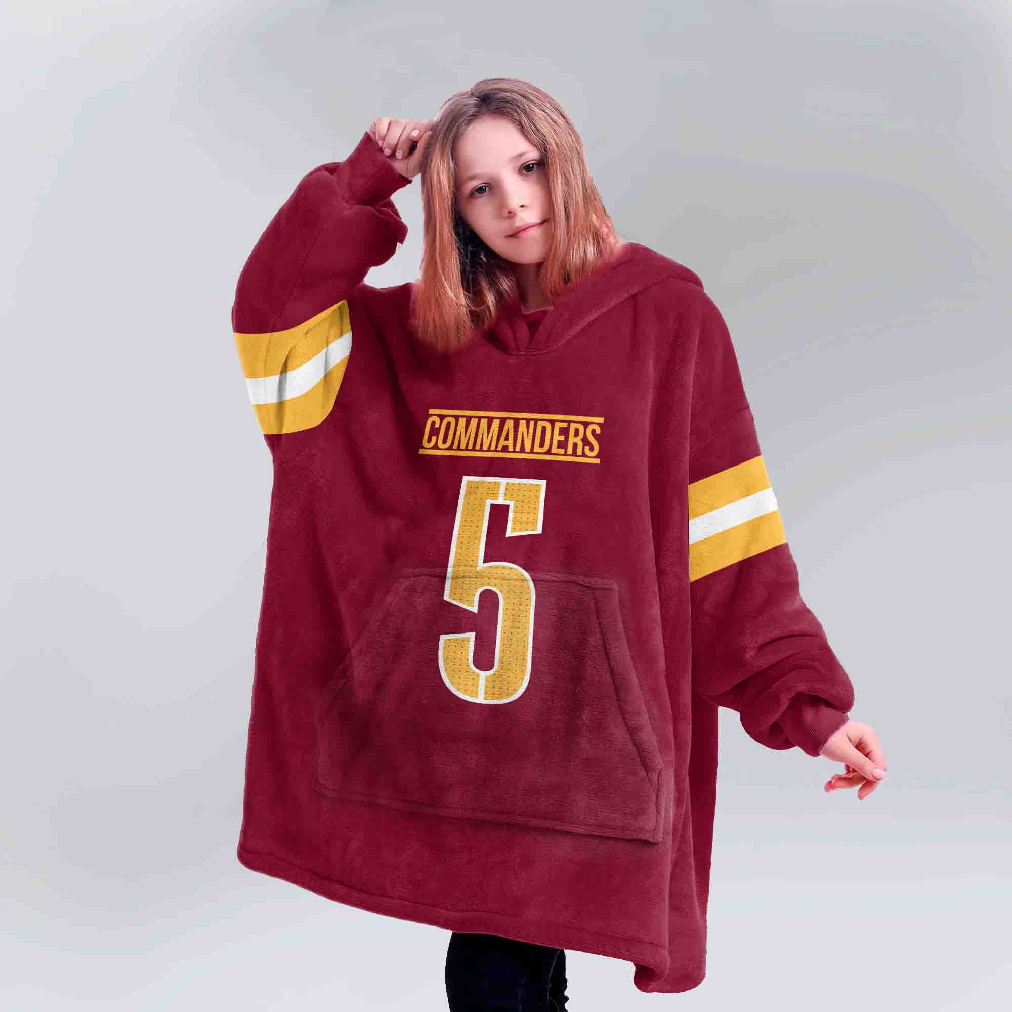 Adult J.D 5 Washington Football Unisex Blanket Hoodie