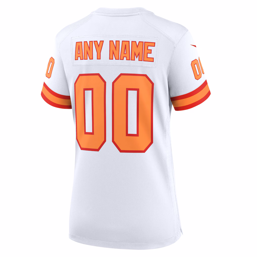 Custom '76 Tampa Bay Buccaneers Women's 50th Season Alternate Game Jersey - White