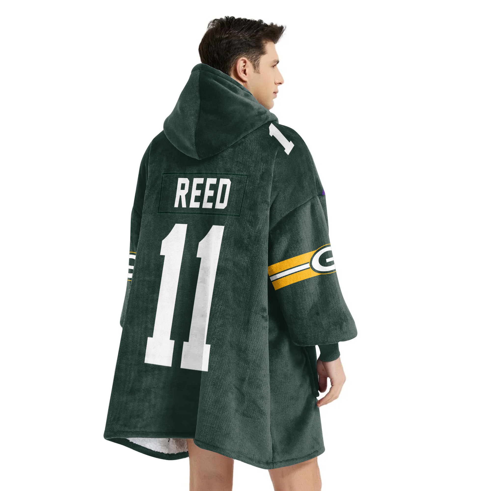 Adult J.D 11 Green Bay Football Unisex Blanket Hoodie