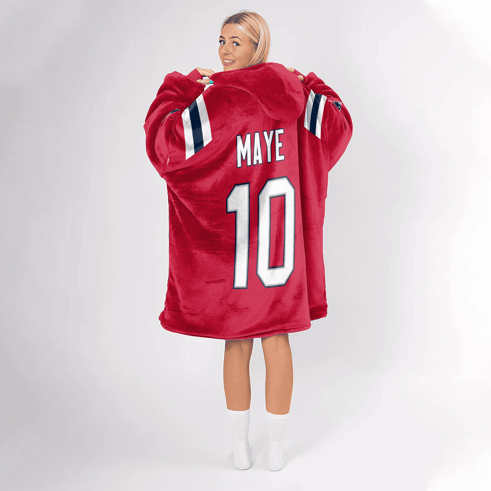 10 New England Football Unisex Blanket Hoodie
