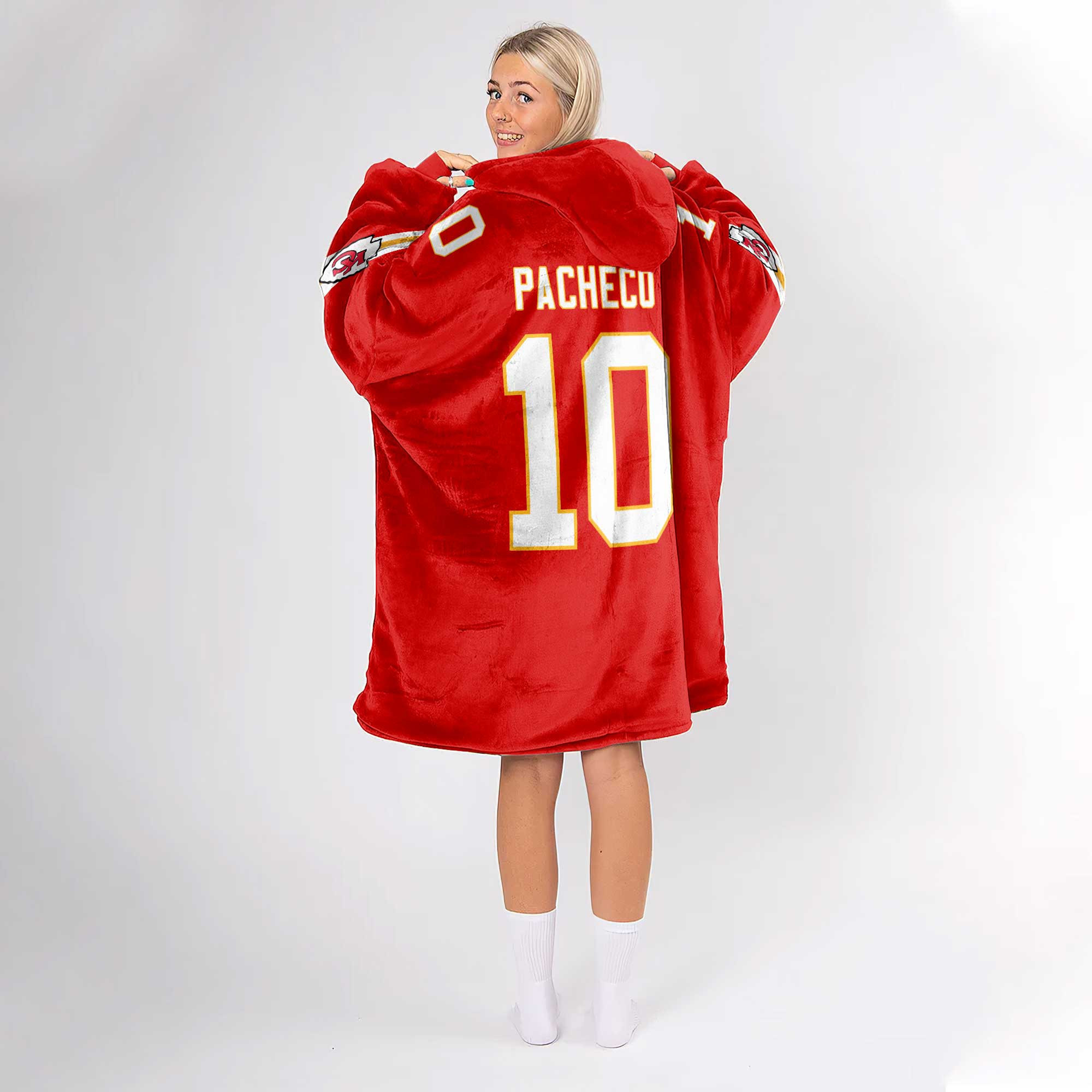 Adult 10 Kansas City Football Unisex Blanket Hoodie