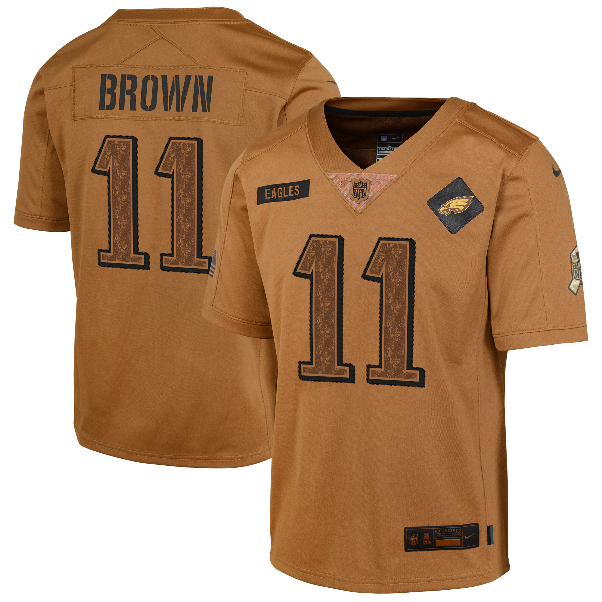 A.J. Brown Philadelphia Eagles  Youth 2023 Salute To Service Limited Jersey - Brown