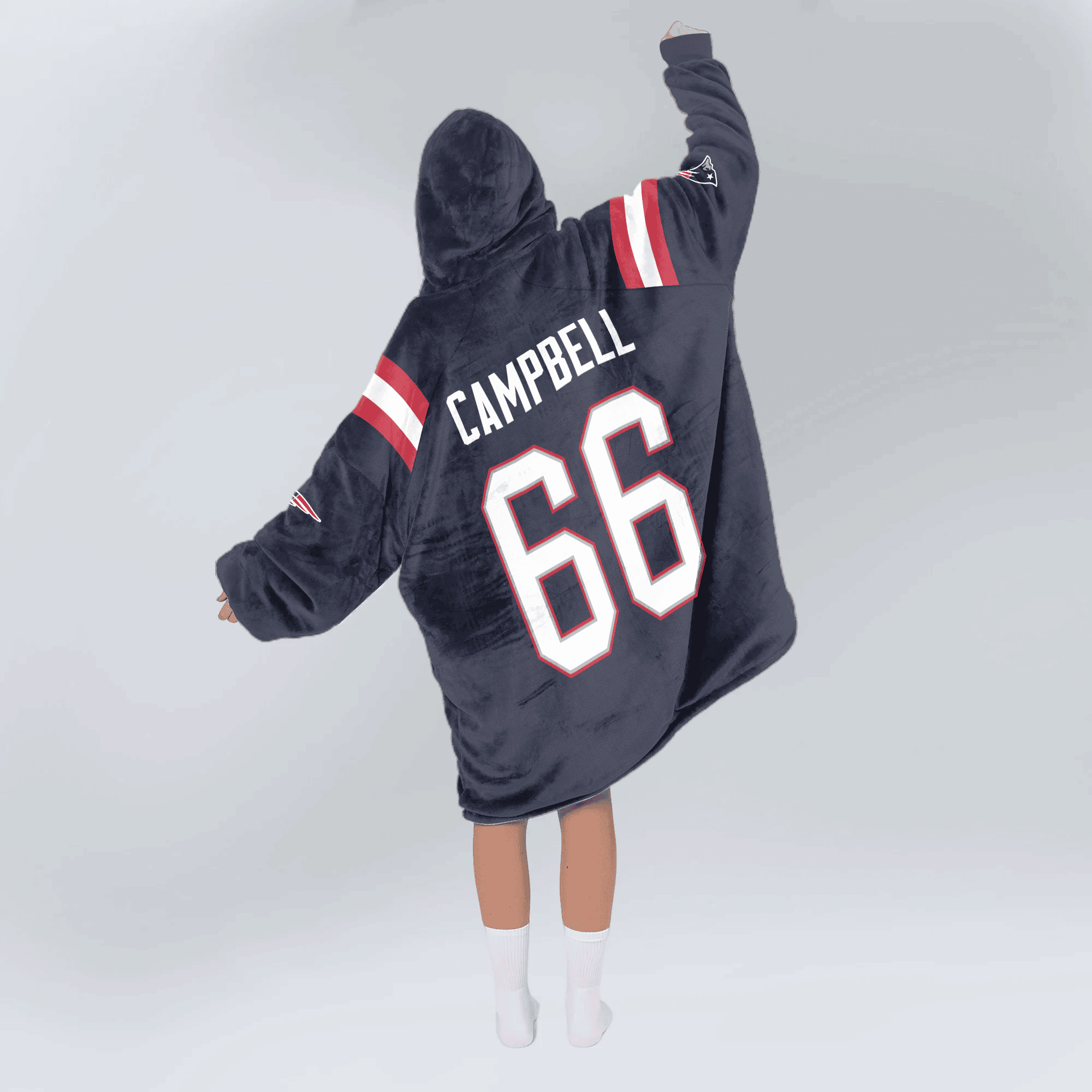 Adult 66 New England Football Unisex Blanket Hoodie