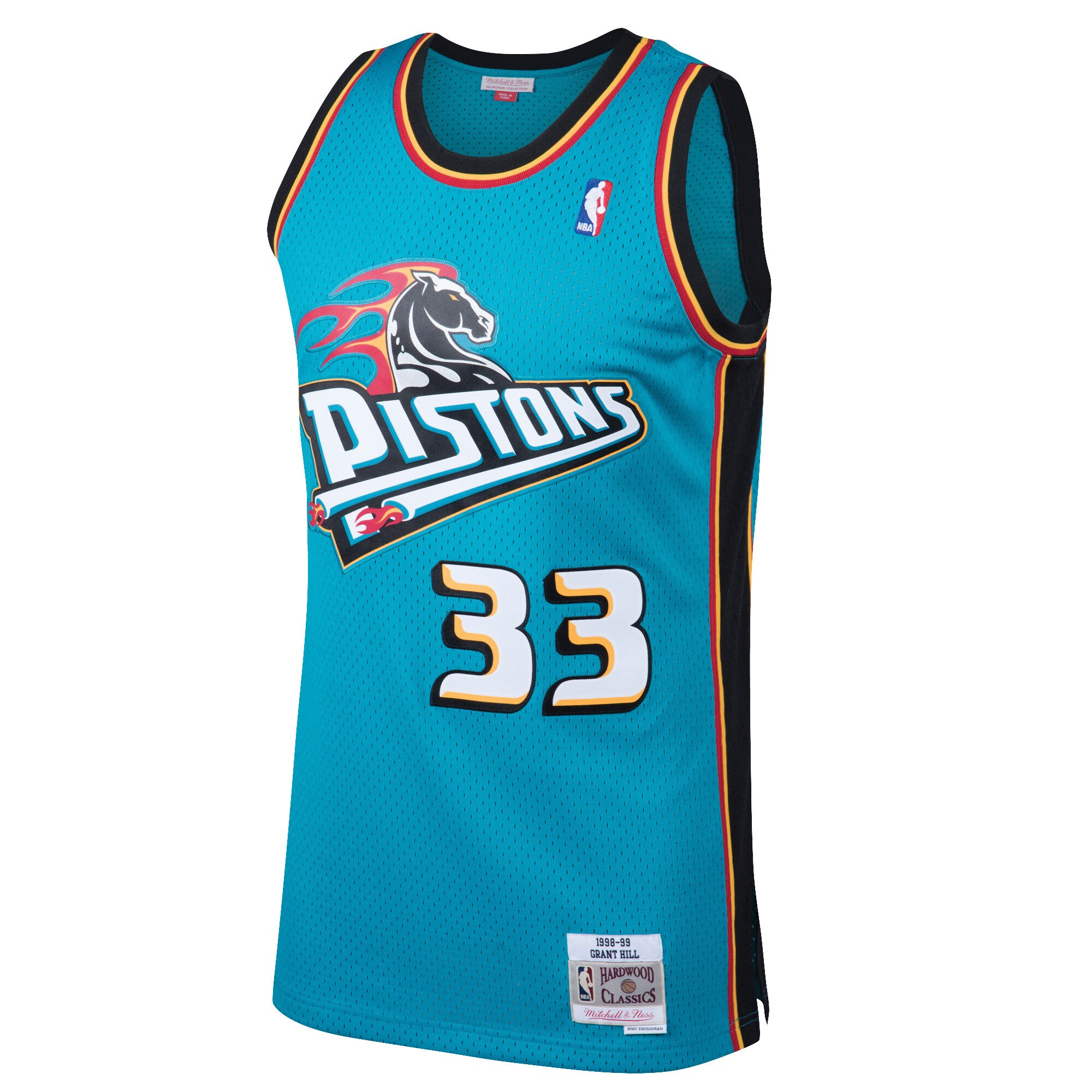 Grant Hill Detroit Pistons Mitchell & Ness 1998-99 Hardwood Classics Swingman Jersey - Teal