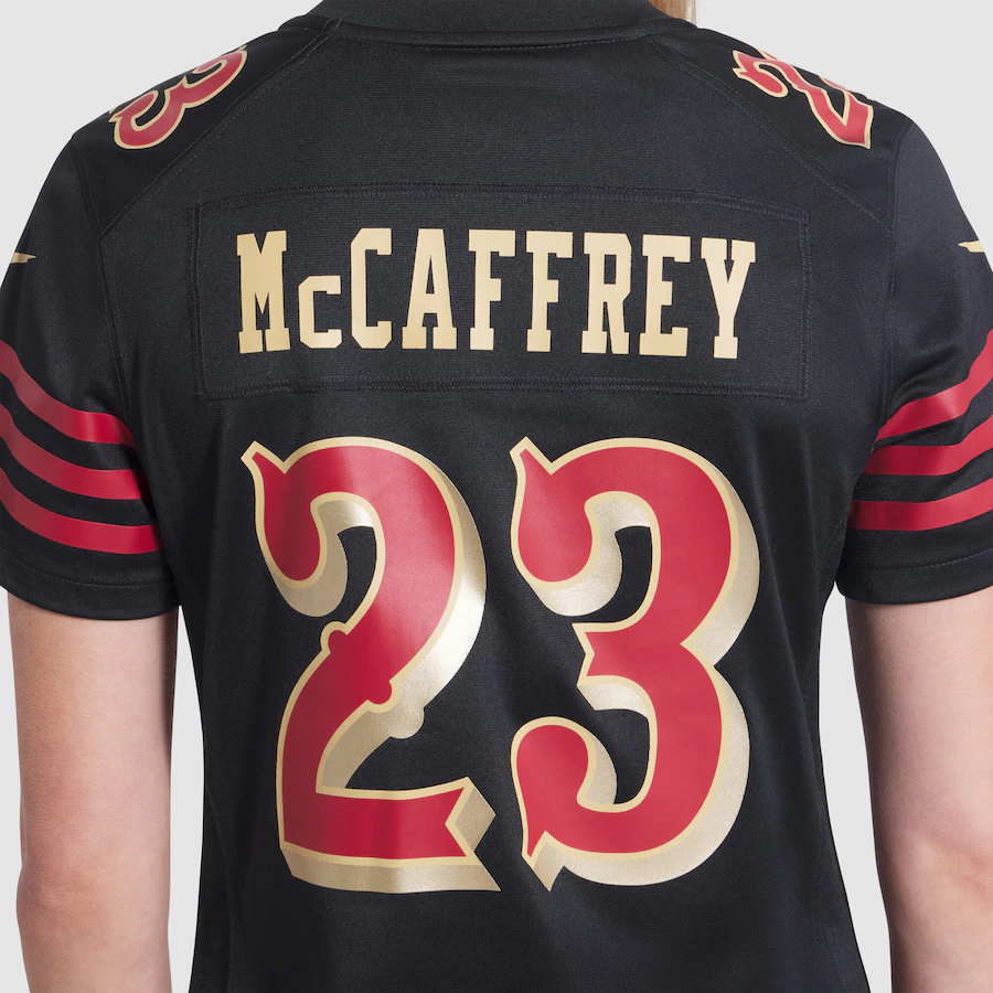 Christian McCaffrey #23 San Francisco 49ers Women's 2025 Rivalries Collection Game Jersey - Black